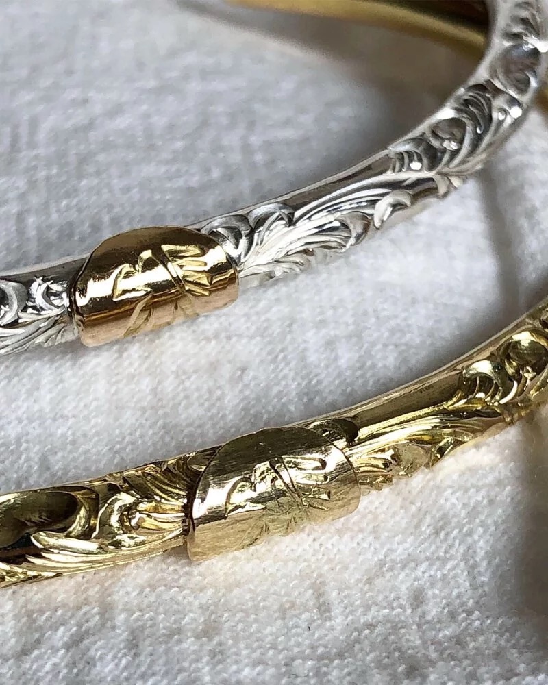 全浮彫唐草點金手鐲