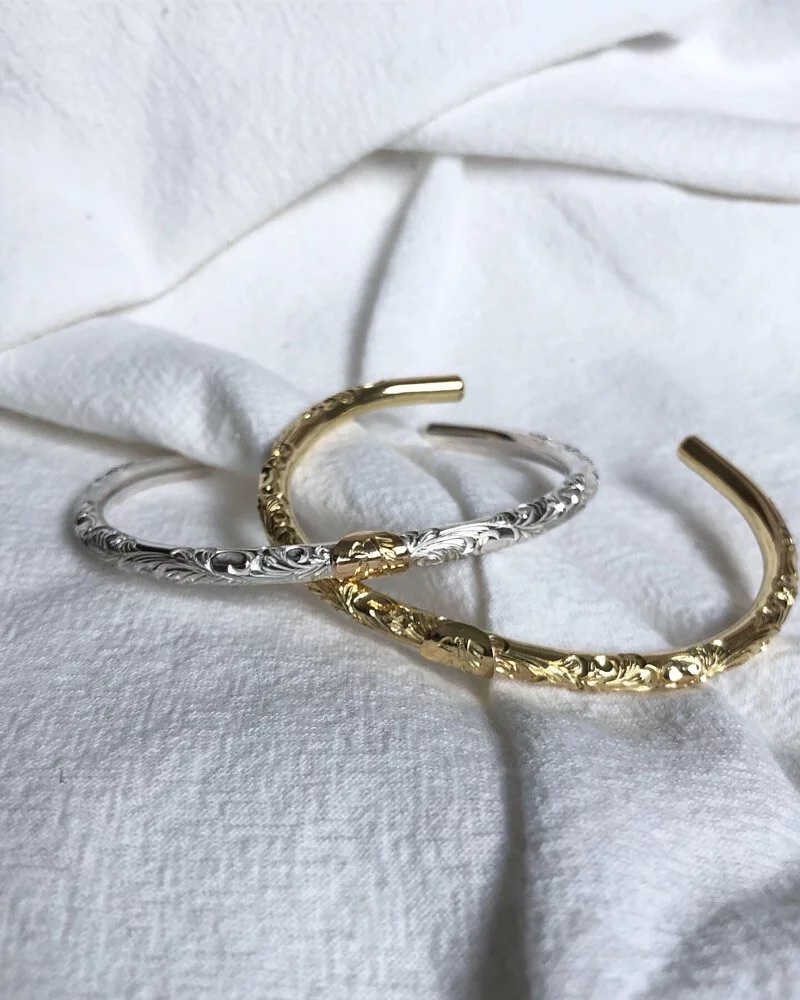 全浮彫唐草點金手鐲