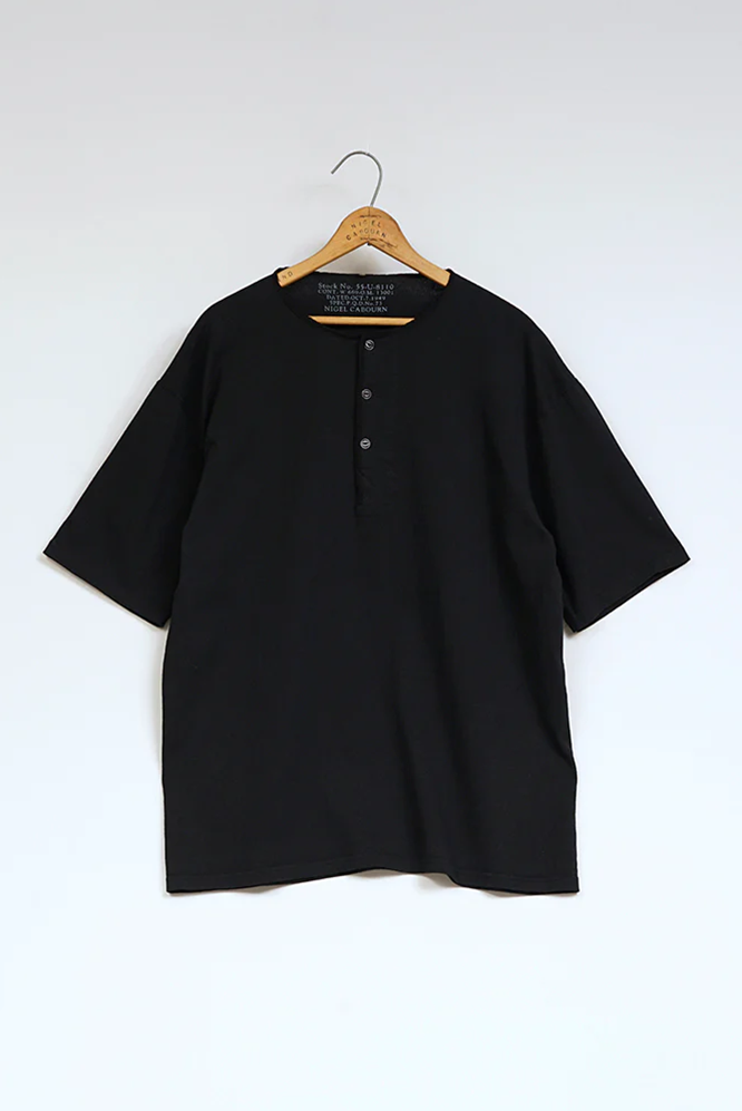 トップス HIGH NECK JERSEY 50 Nigel Cabourn Nigel Cabourn High Neck Jersey Horizontal Stripe Embroidery