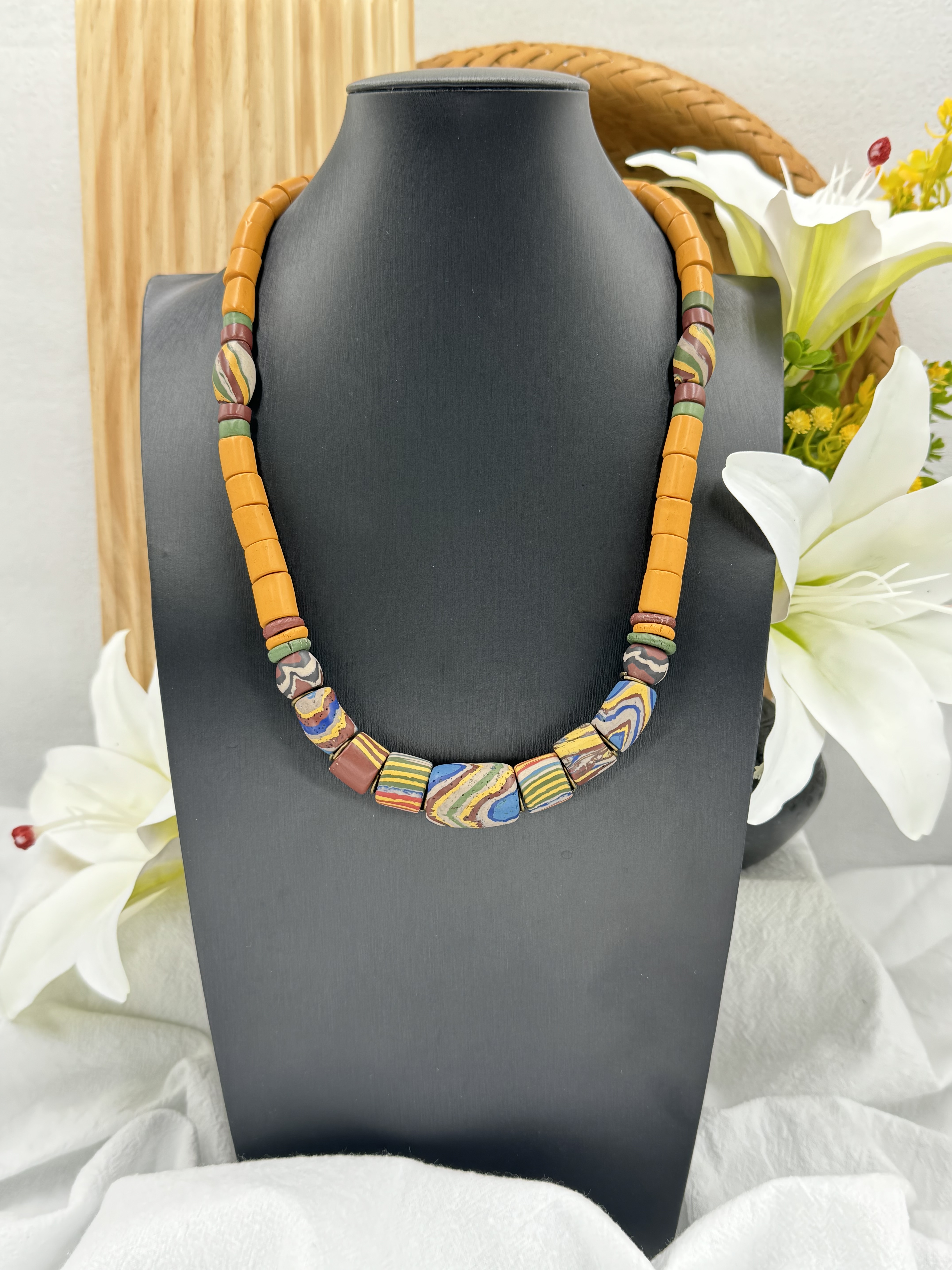 No.01傳統花珠單串短鍊52cm