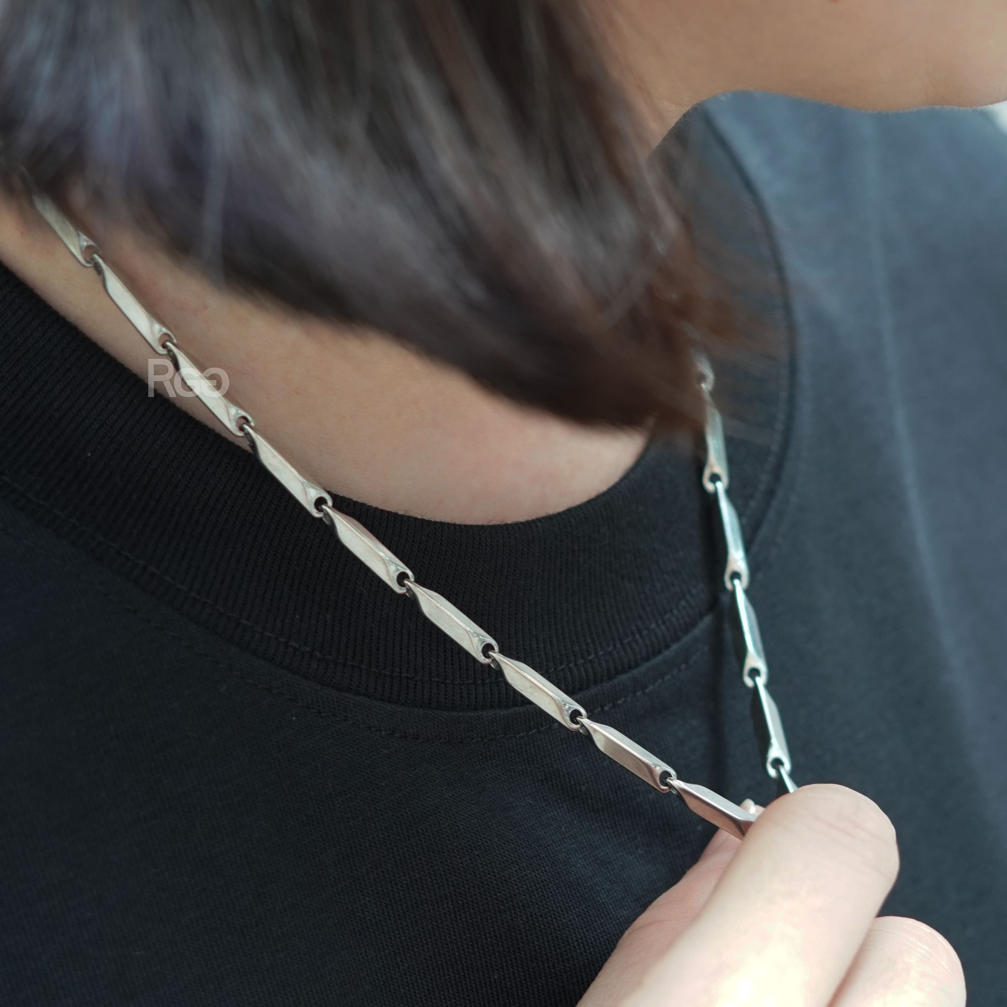 古巴鈦鋼菱形項鍊