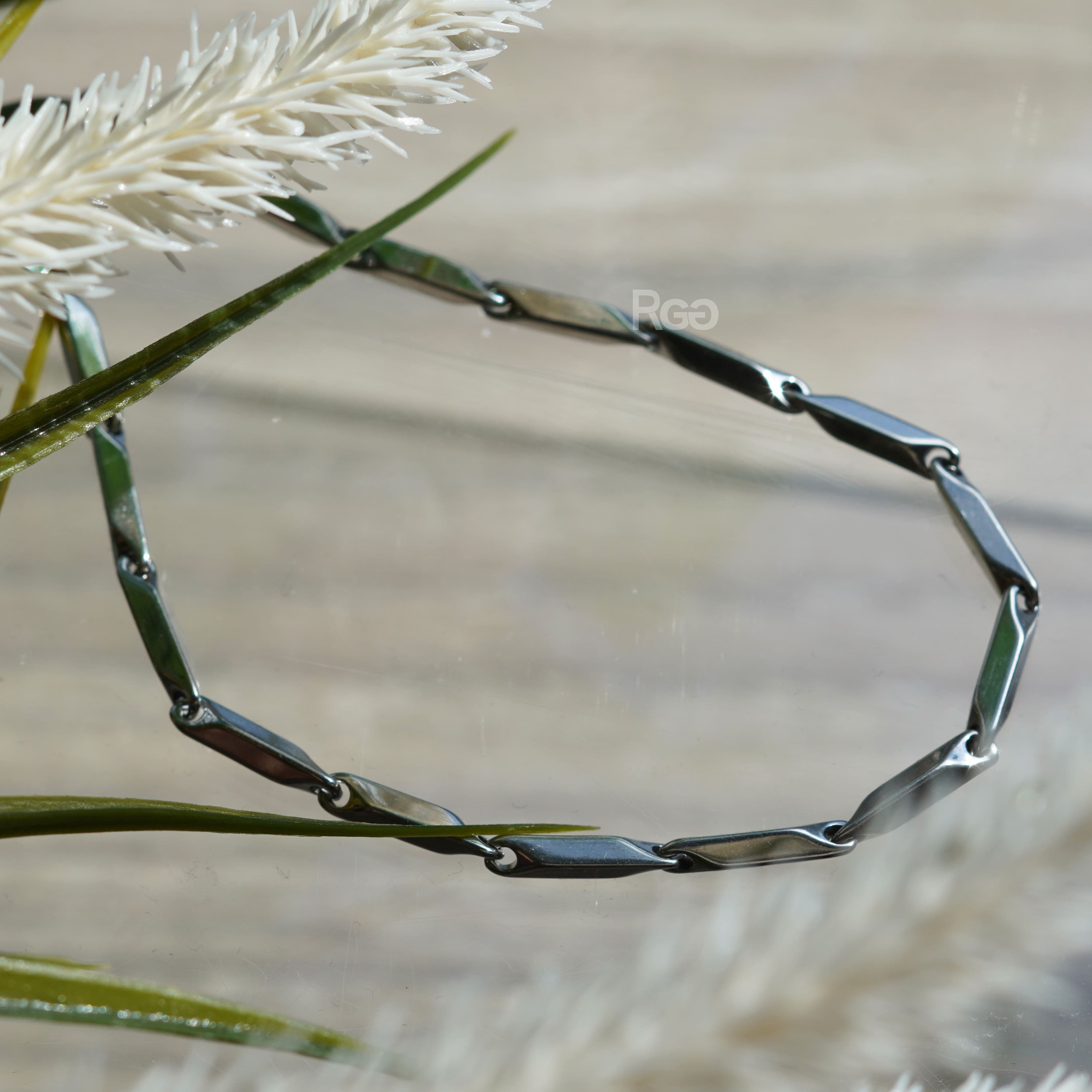 古巴鈦鋼菱形項鍊商品細節照