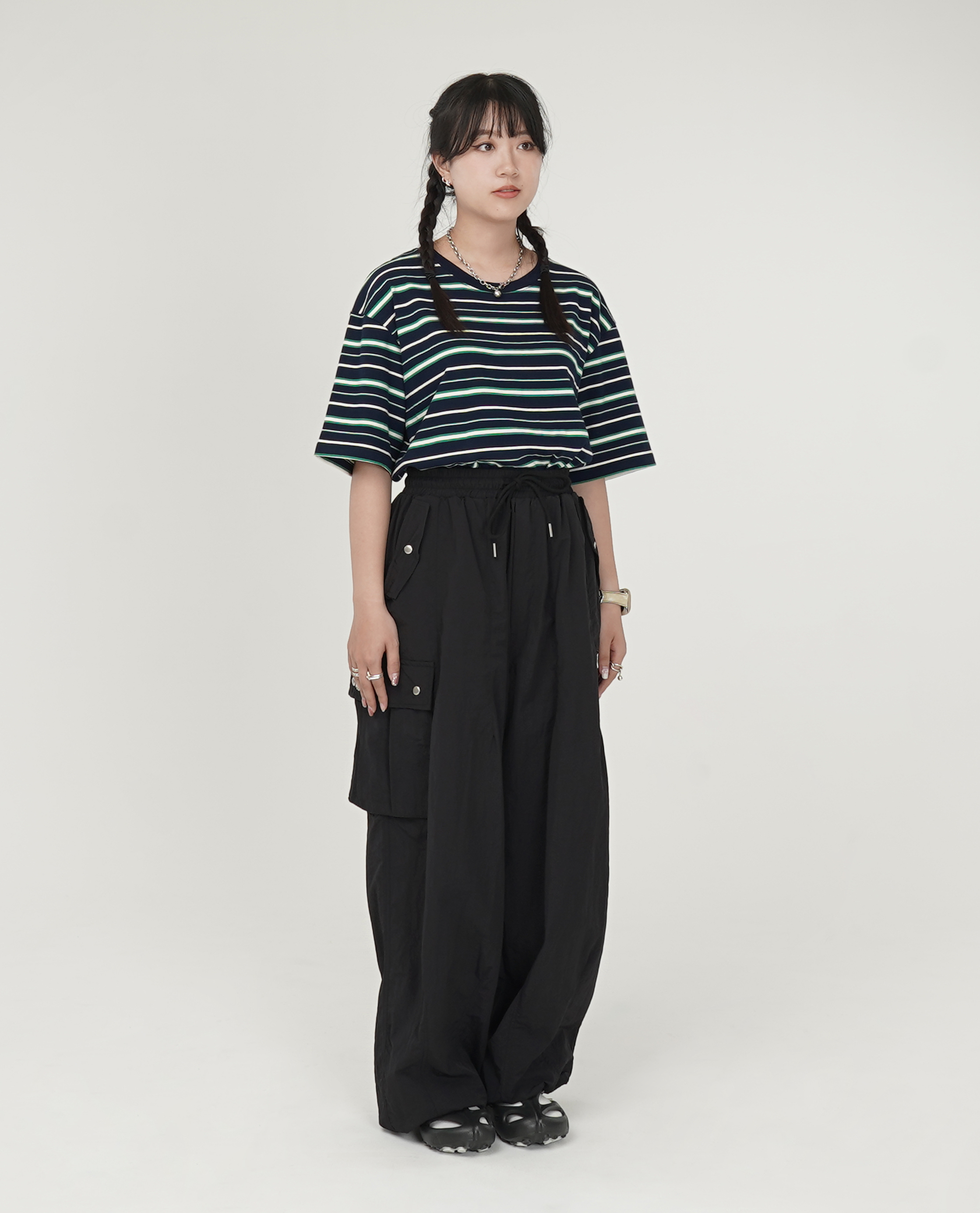 滑料下車線綁繩工作褲