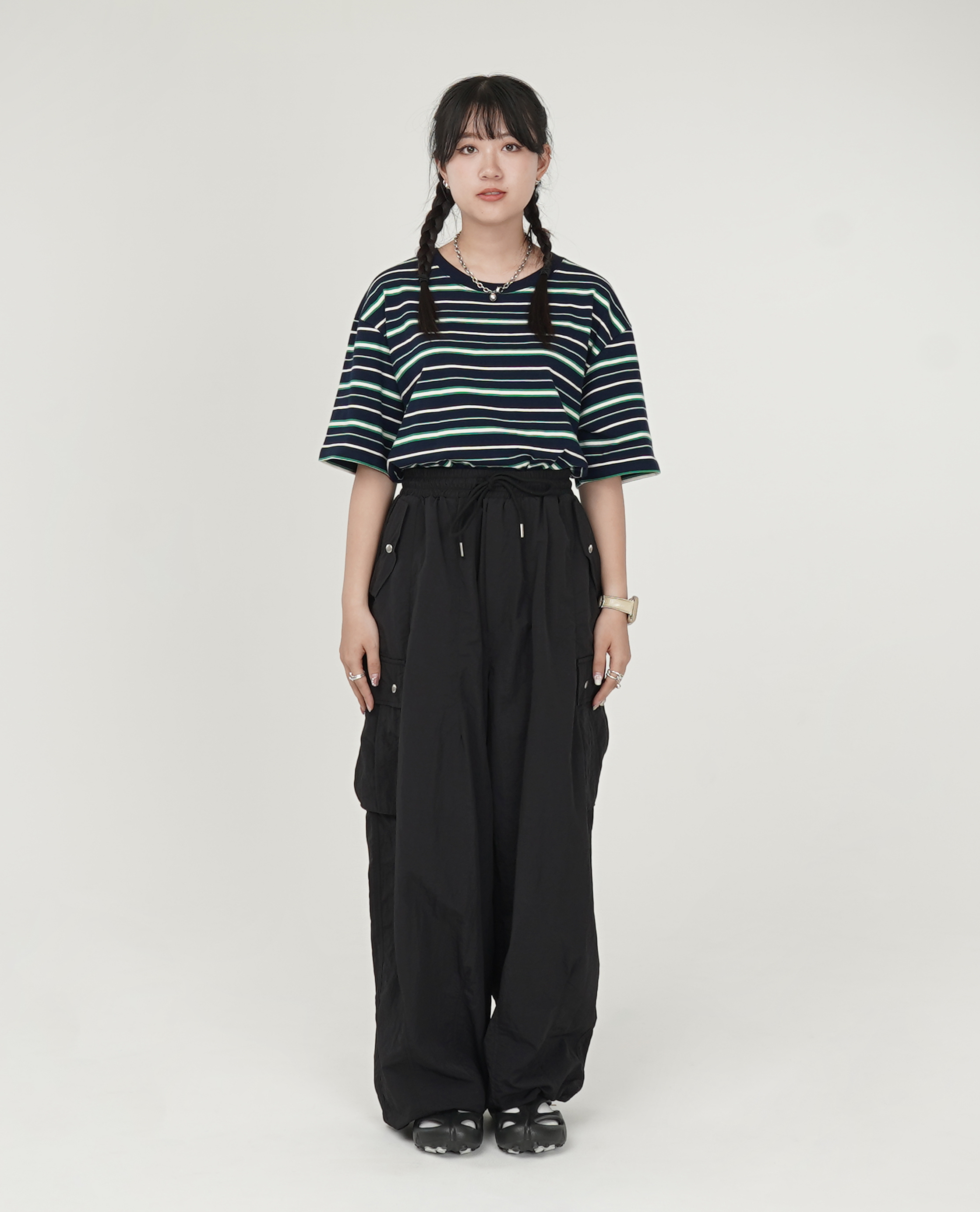 滑料下車線綁繩工作褲