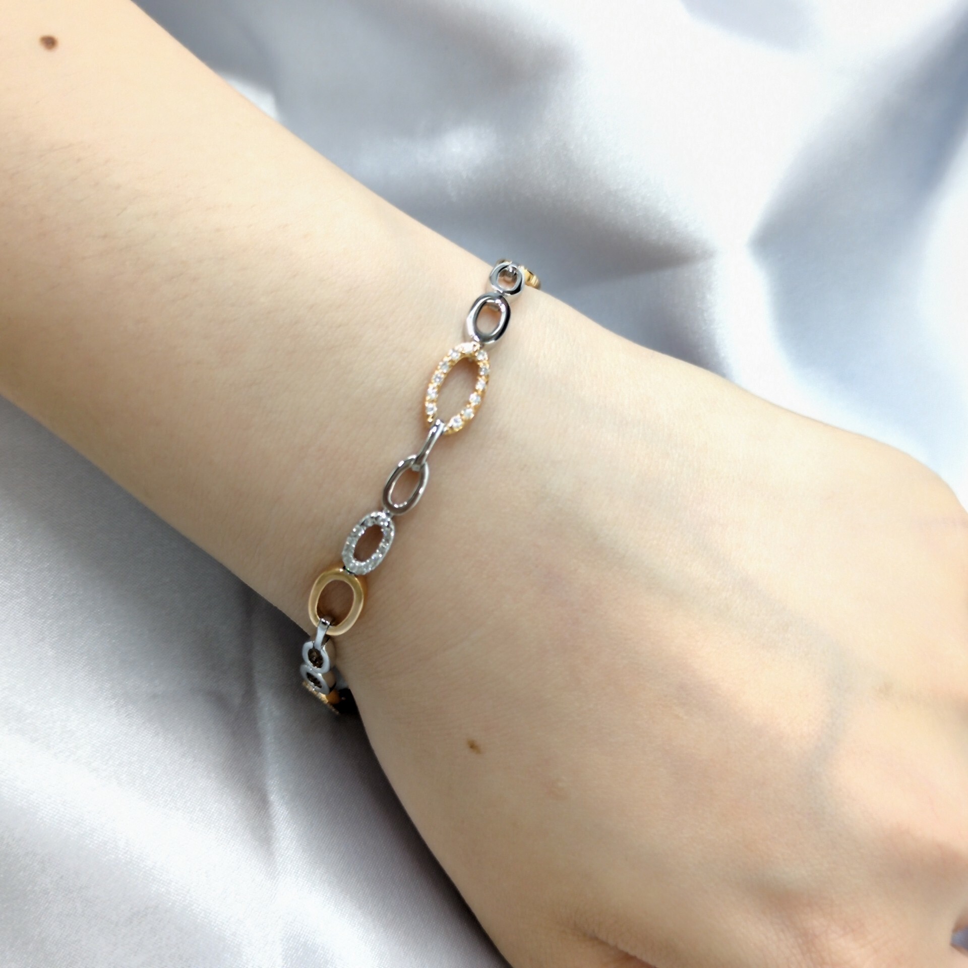 全新18K金38份鑽石手鍊