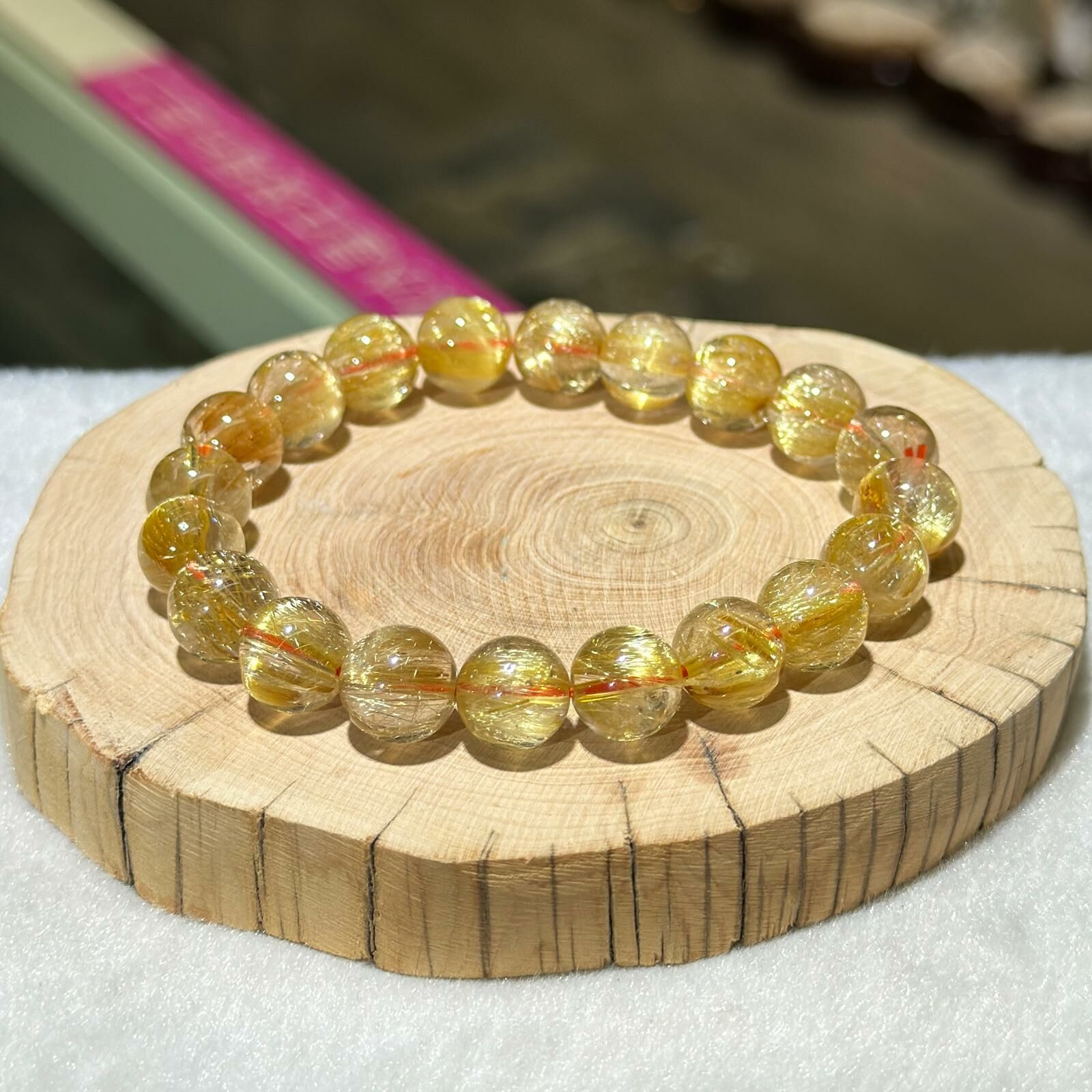 順髮✨金髮晶手串 10 mm +/-