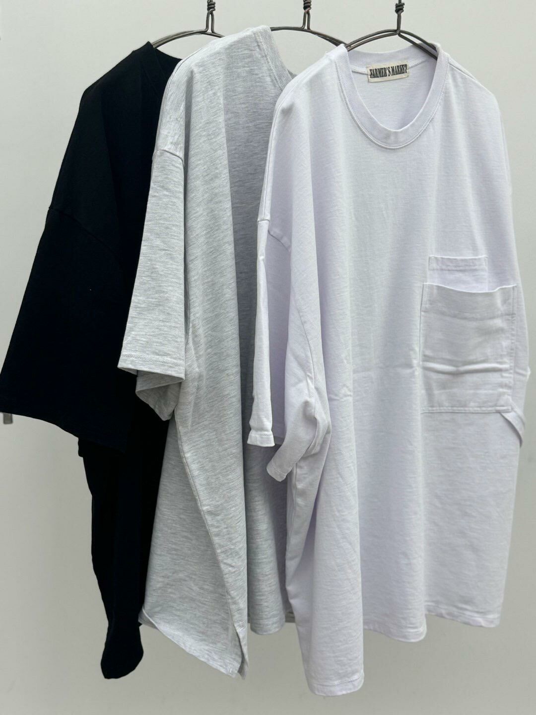 OverSize淨色袋口短袖Tee FARMERS-033T