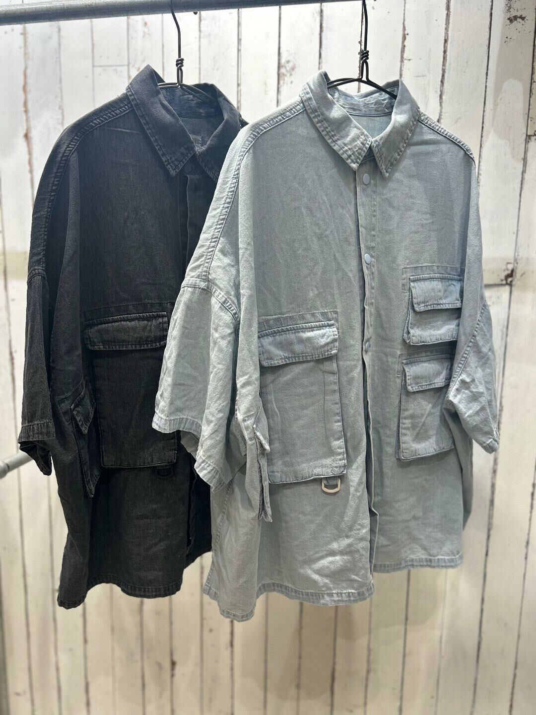 淨色牛仔短袖恤衫 FARMERS-034S