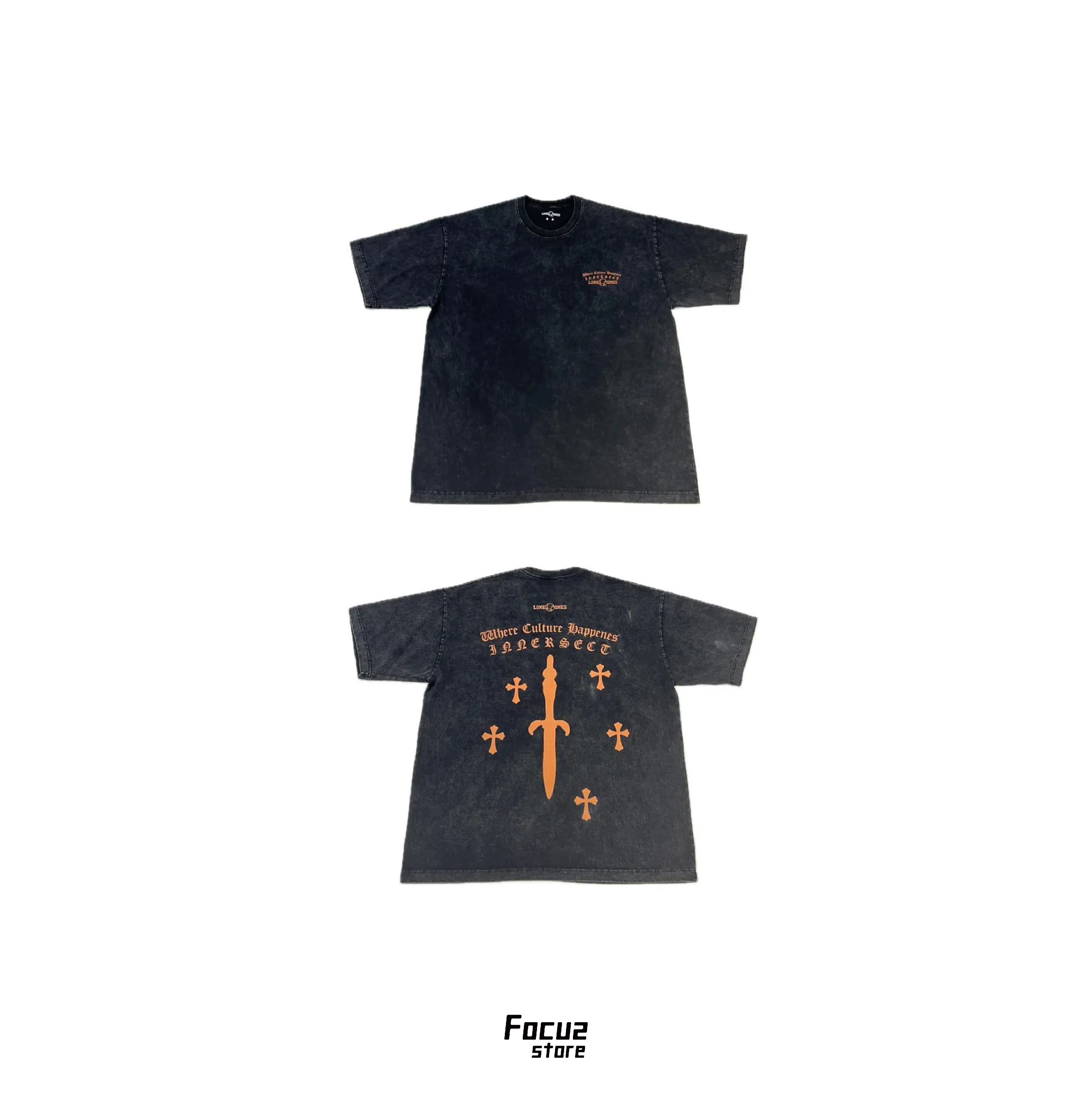 【Focus Store】預購 LoneOnes X INNERSECT Washed Tee Orange/Black 水洗/黑橘 短T