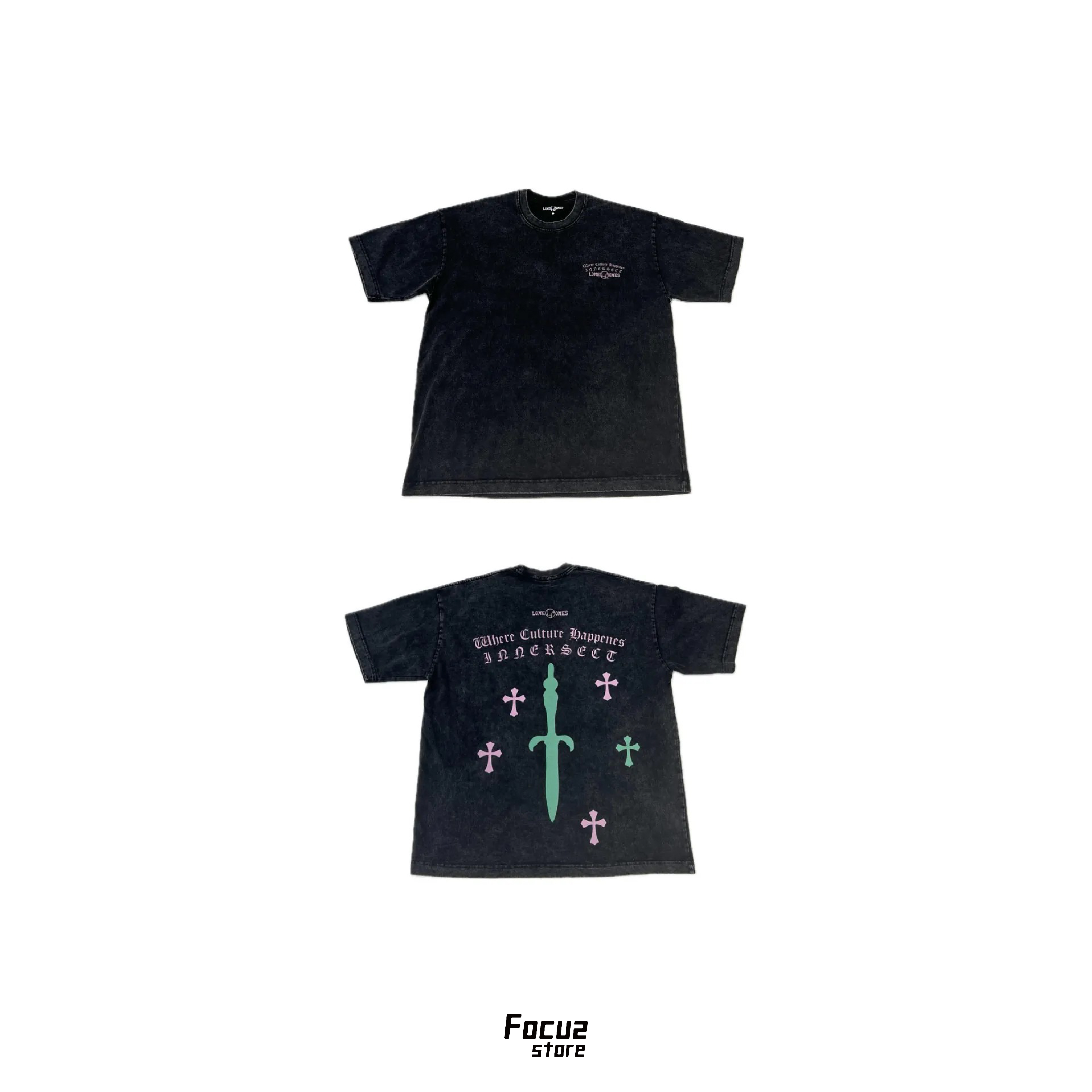 【Focus Store】預購 LoneOnes X INNERSECT Washed Tee Purple/Black 水洗/紫綠 短T