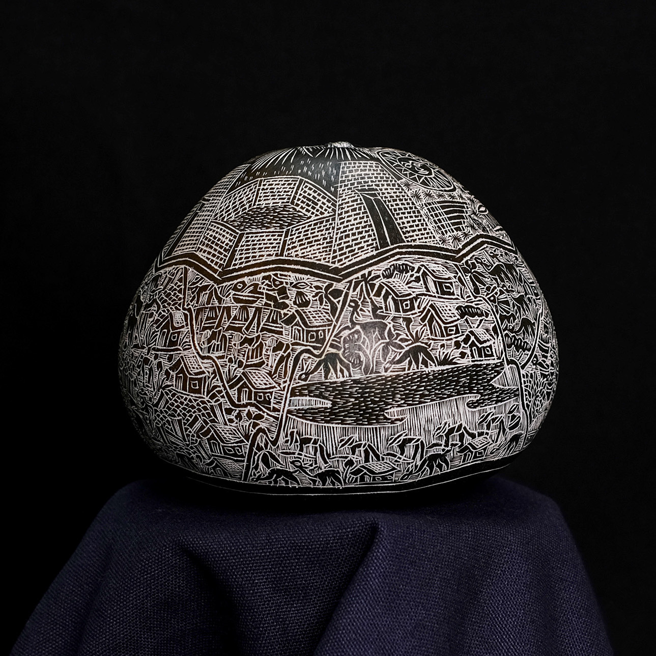 萬卡約葫蘆雕刻｜印加日月 05｜秘魯