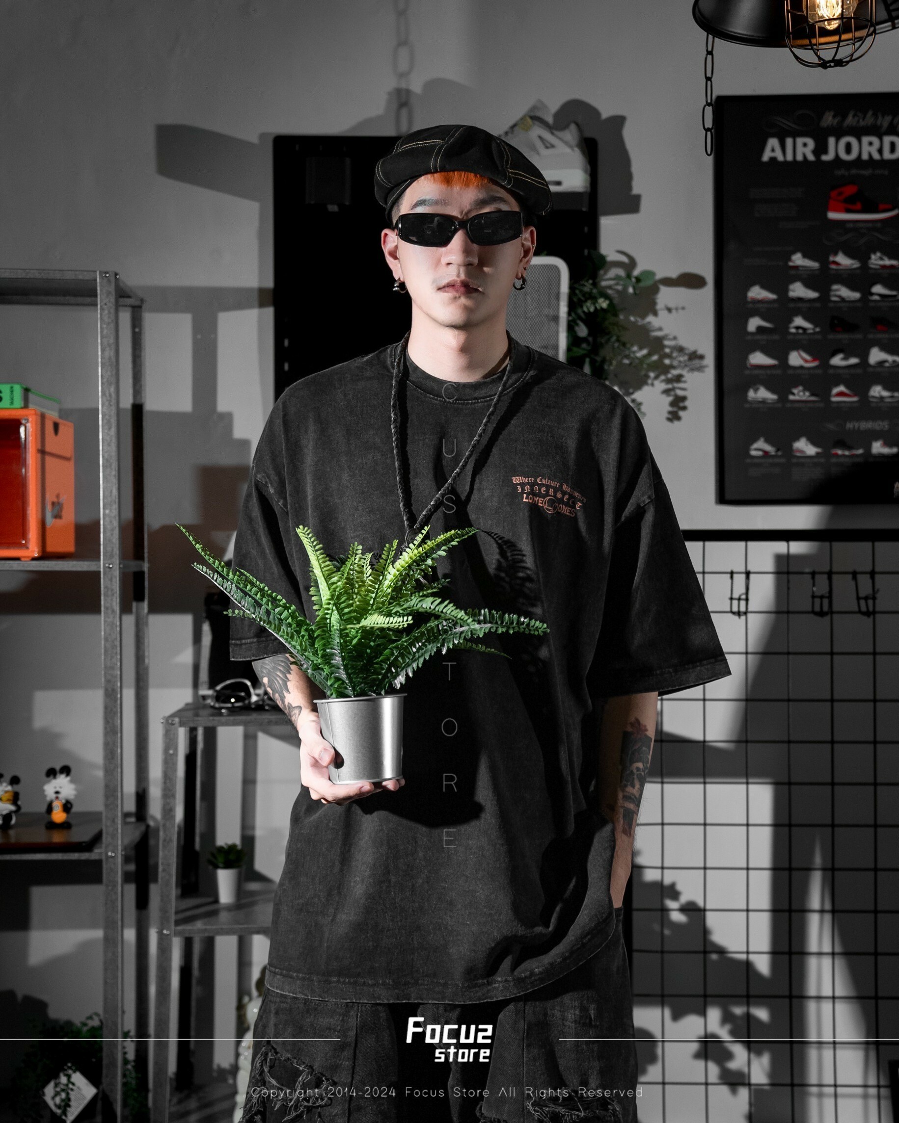 【Focus Store】預購 LoneOnes X INNERSECT Washed Tee Orange/Black 水洗/黑橘 短T