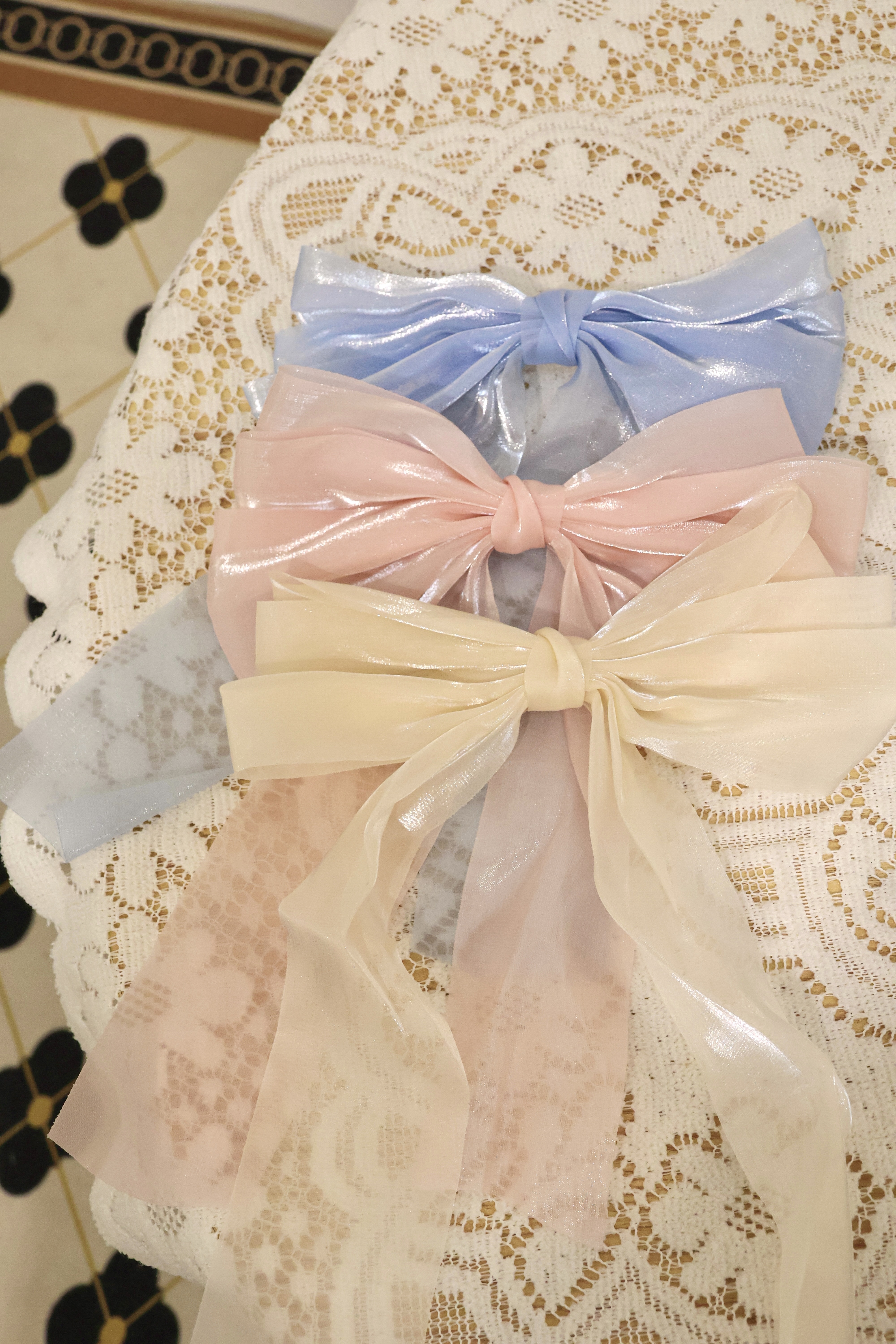 珠光人魚紗蝴蝶夾