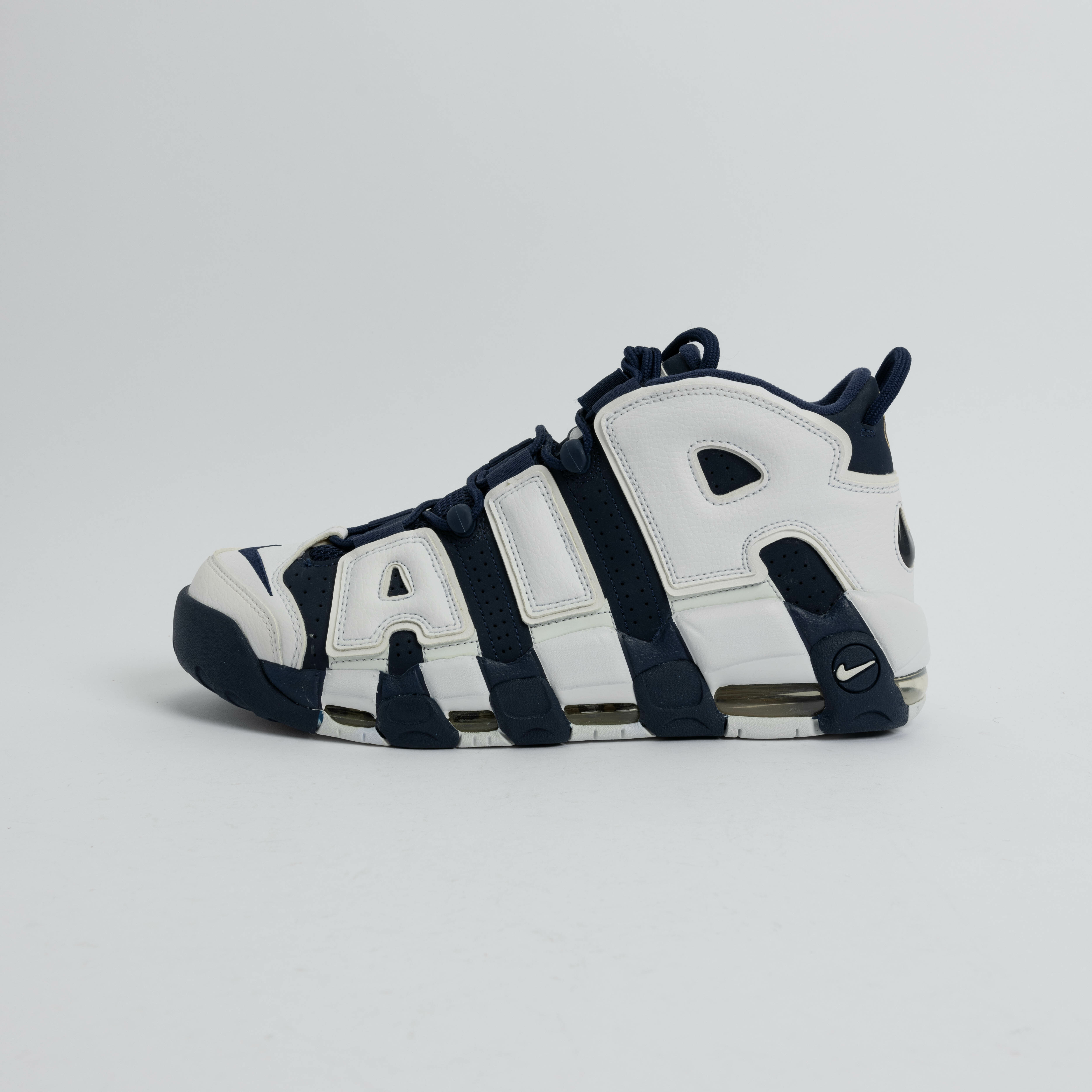 【瑕疵商品90】-(B1c)-NIKE AIR MORE UPTEMPO 藍白 奧運-414962 104