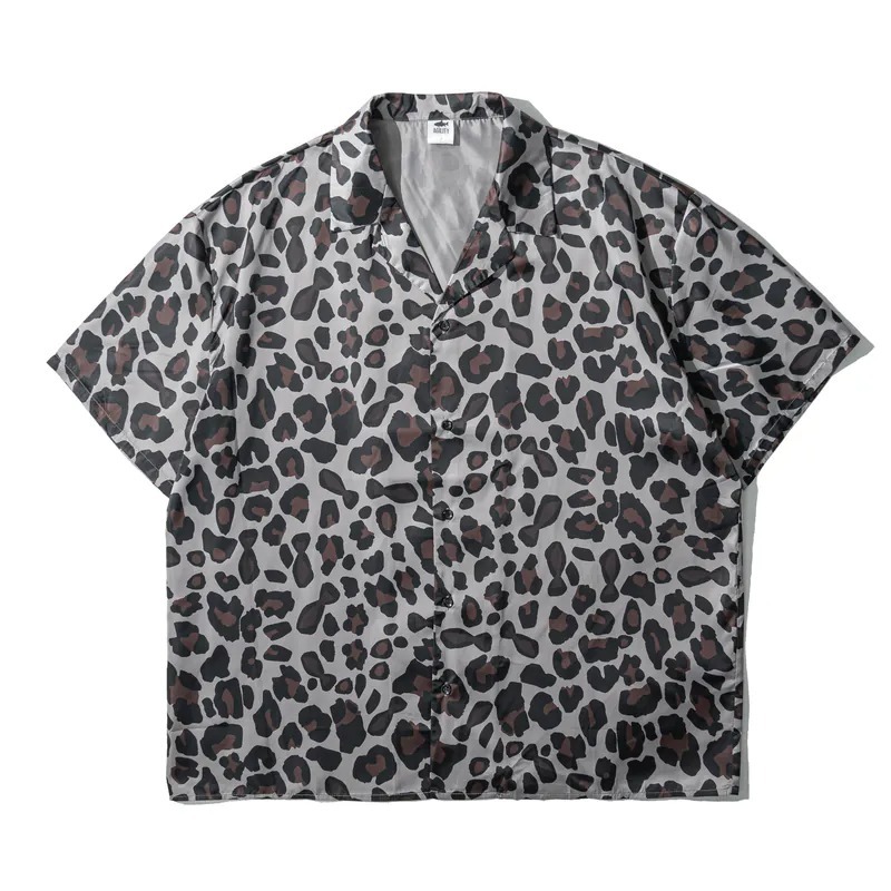 JKS O-LS1豹紋古巴領襯衫