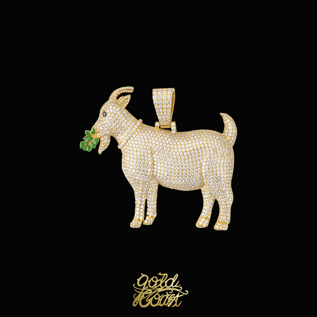 925銀莫桑石滿鑲立體山羊墜飾