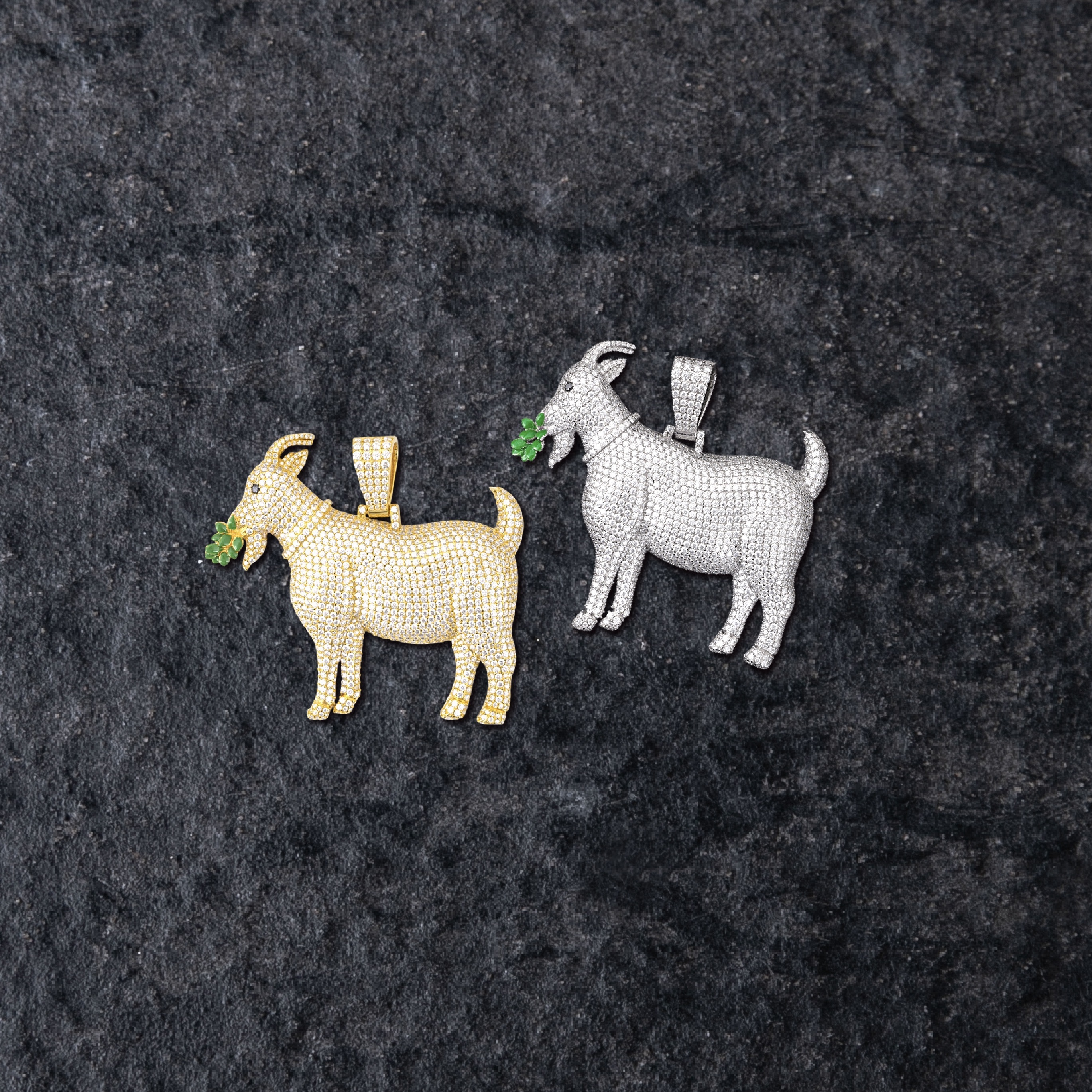 925銀莫桑石滿鑲立體山羊墜飾