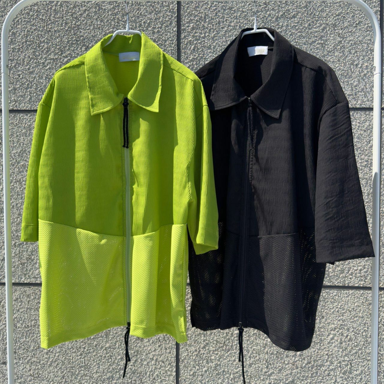 淨色拉鍊短袖恤衫 S2237