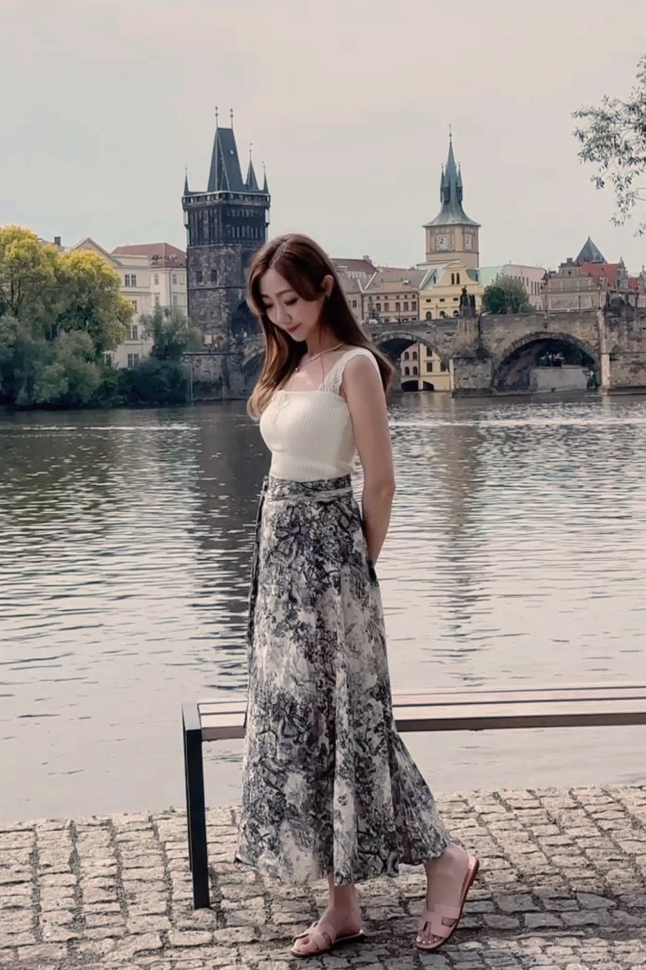 *1ST MADE BY BJ2 SERIES* LA FORÉT NAVY X WHITE RIBBON SKIRT