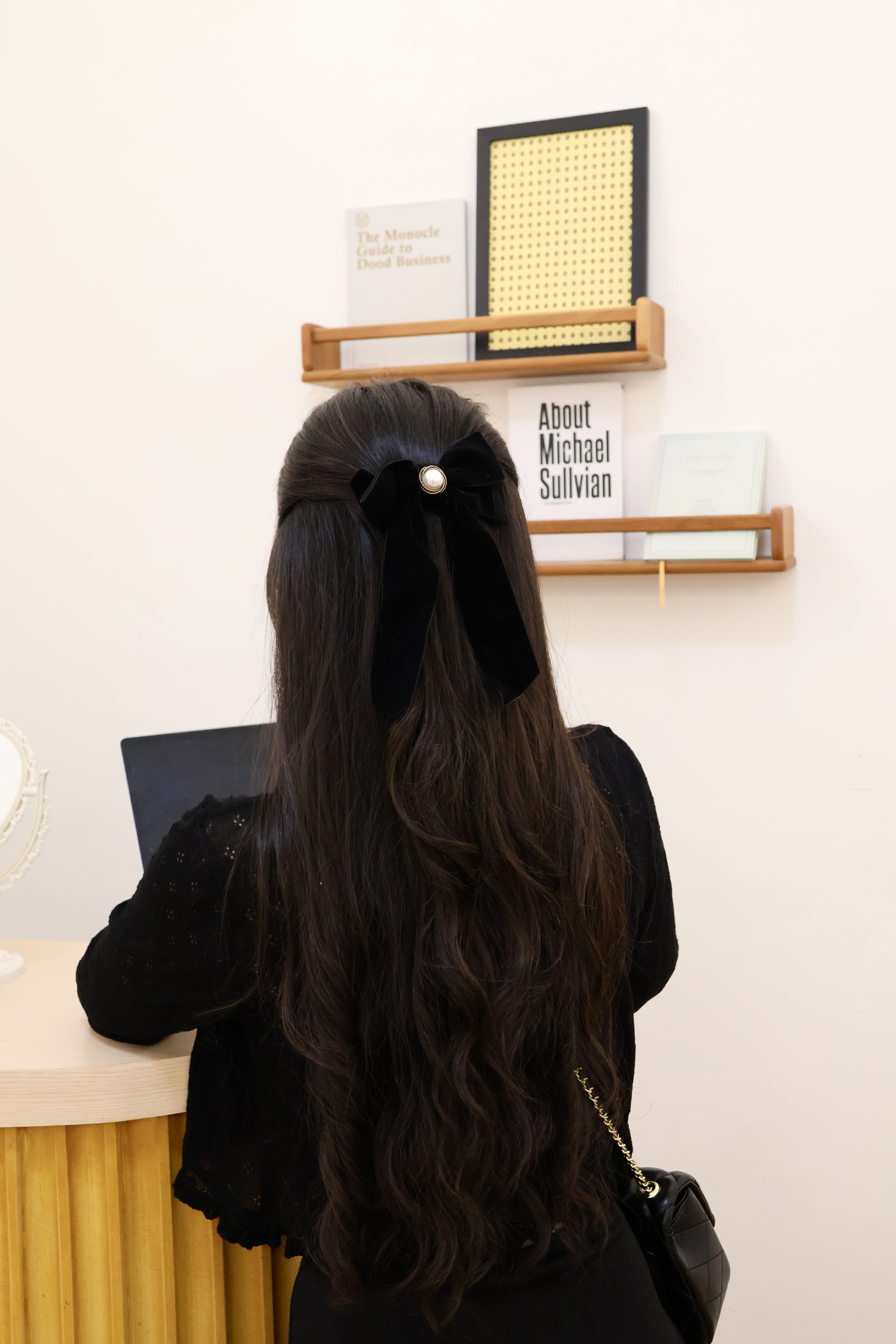 黑絲絨蝴蝶結飄帶🖤