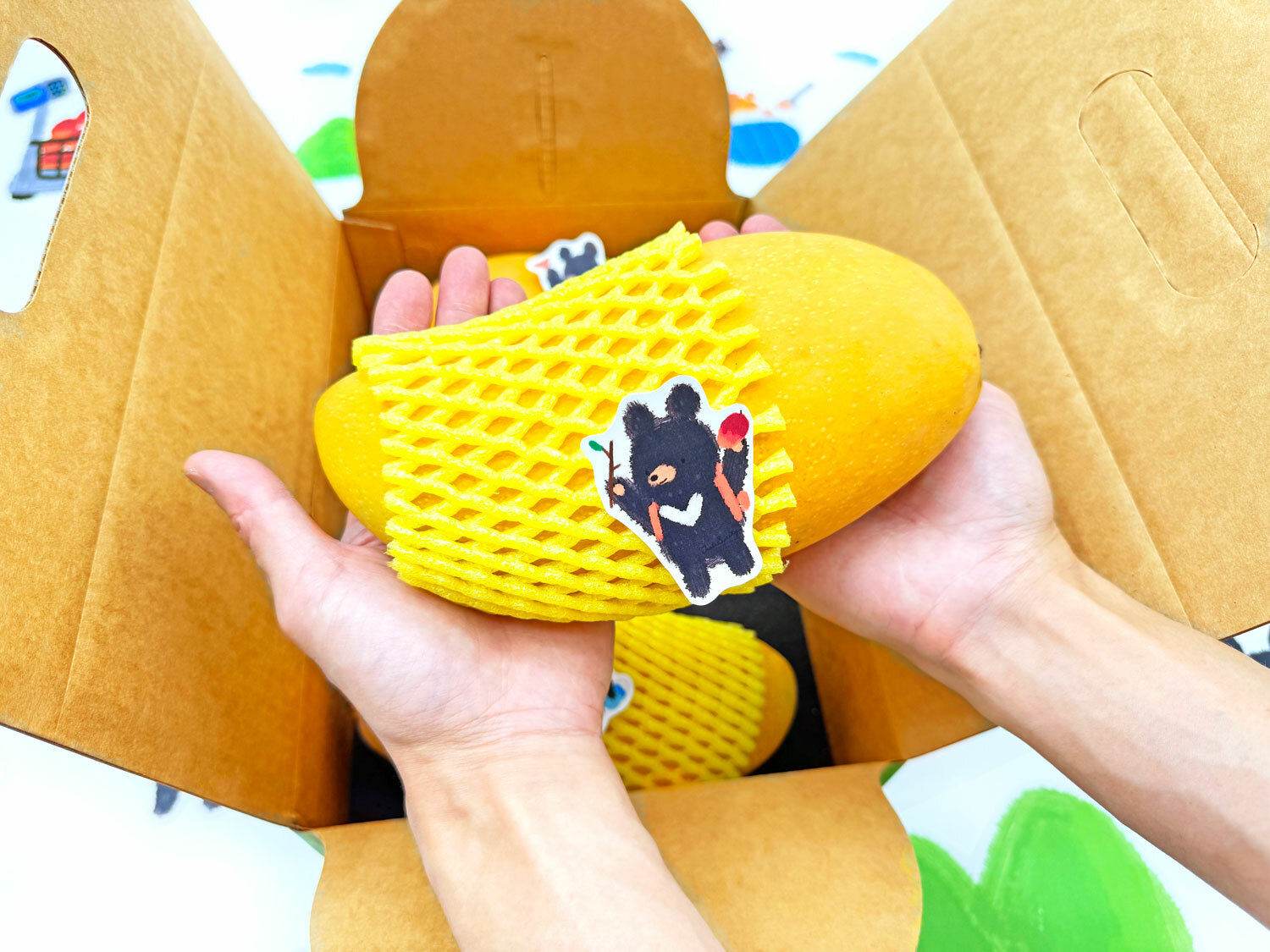 山林遠足熊玉井金煌芒果禮盒特級3-4粒4.5台斤裝(1-1.8台斤/粒)