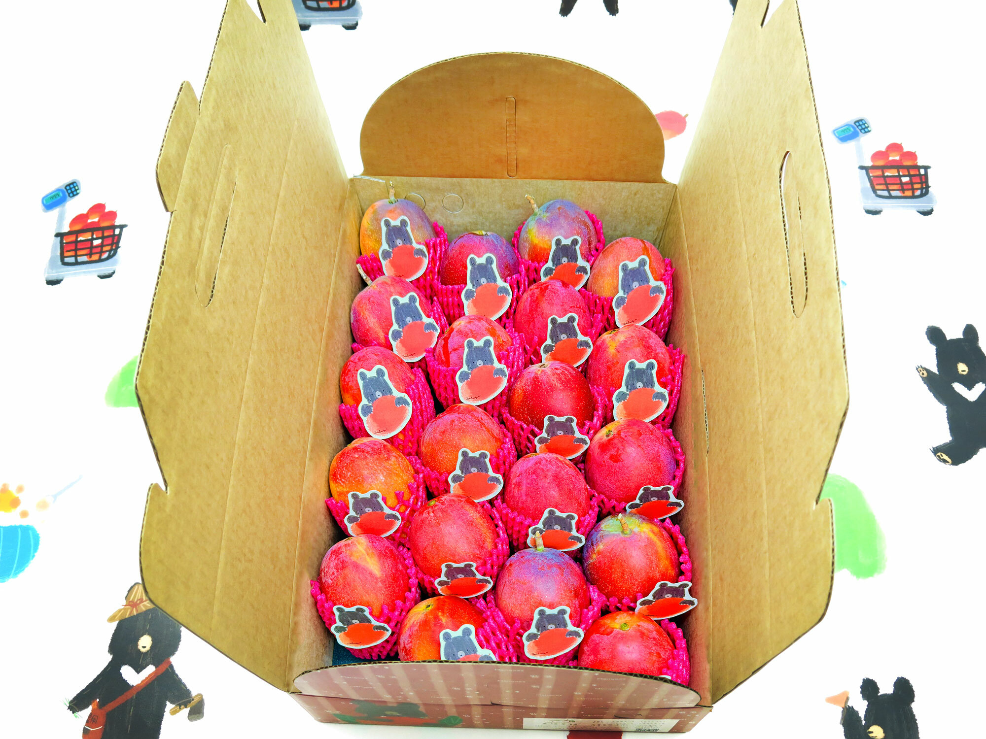 格紋芒果熊枋山愛文芒果禮盒特級20粒10台斤裝(7-8台兩/粒)