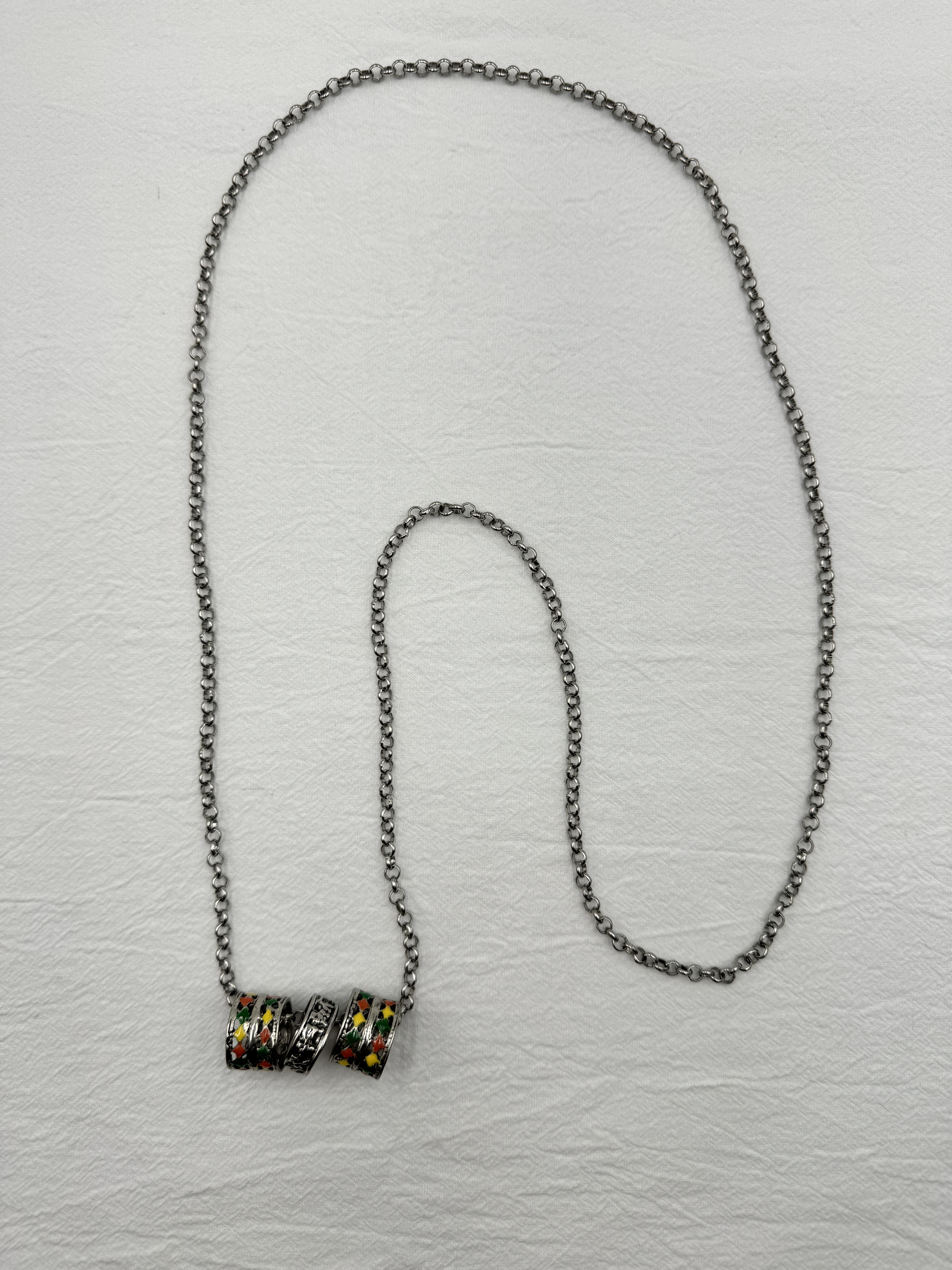 細鏈條達姑亮三個戒110cm