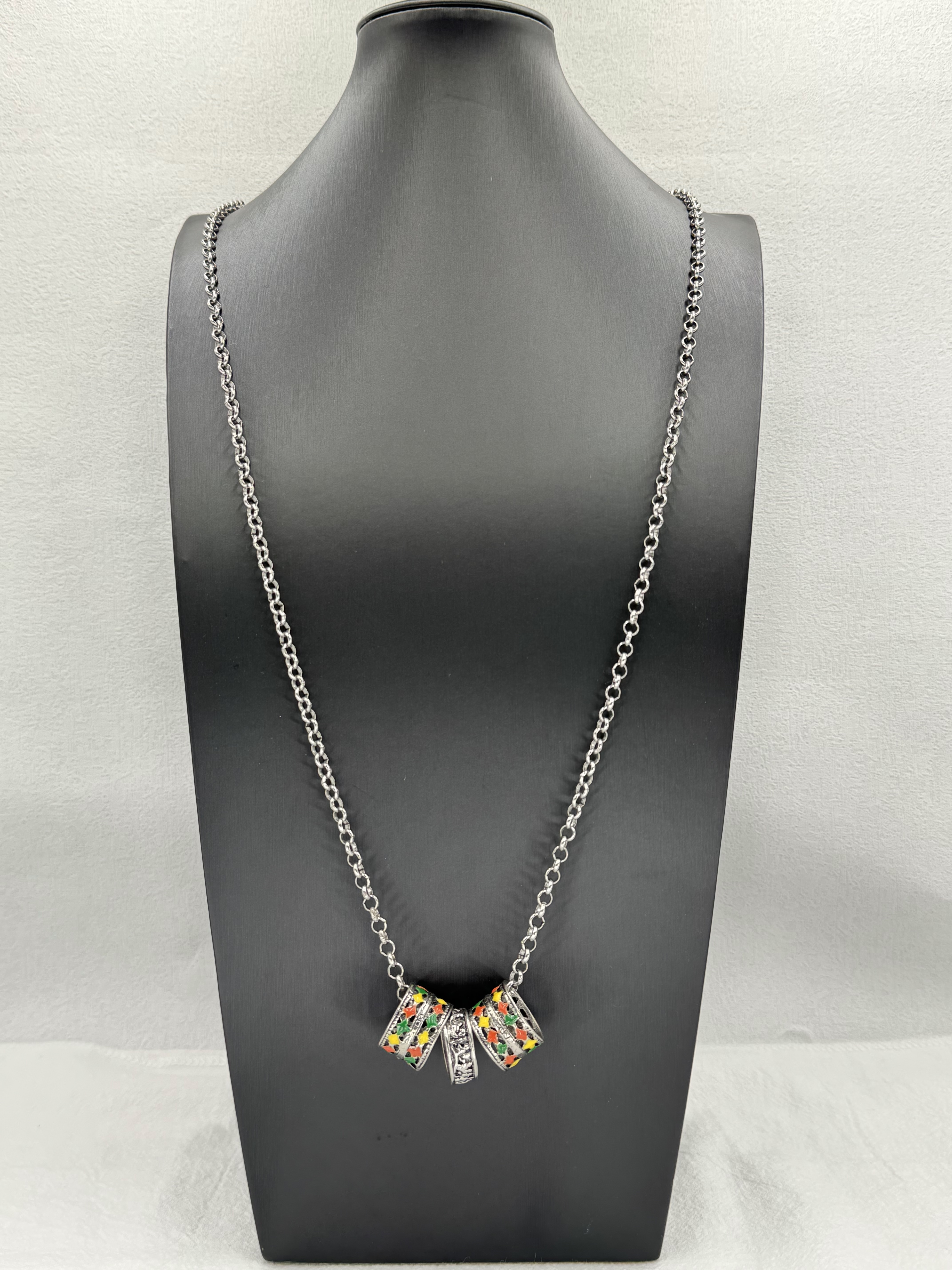 細鏈條達姑亮三個戒110cm