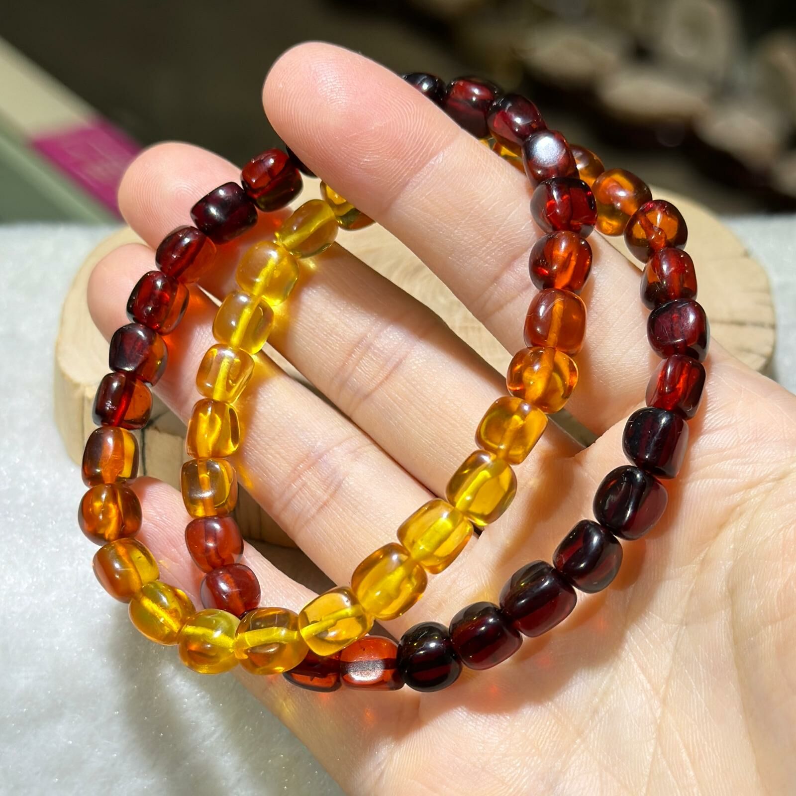 漸變琥珀手串 7 mm +/-