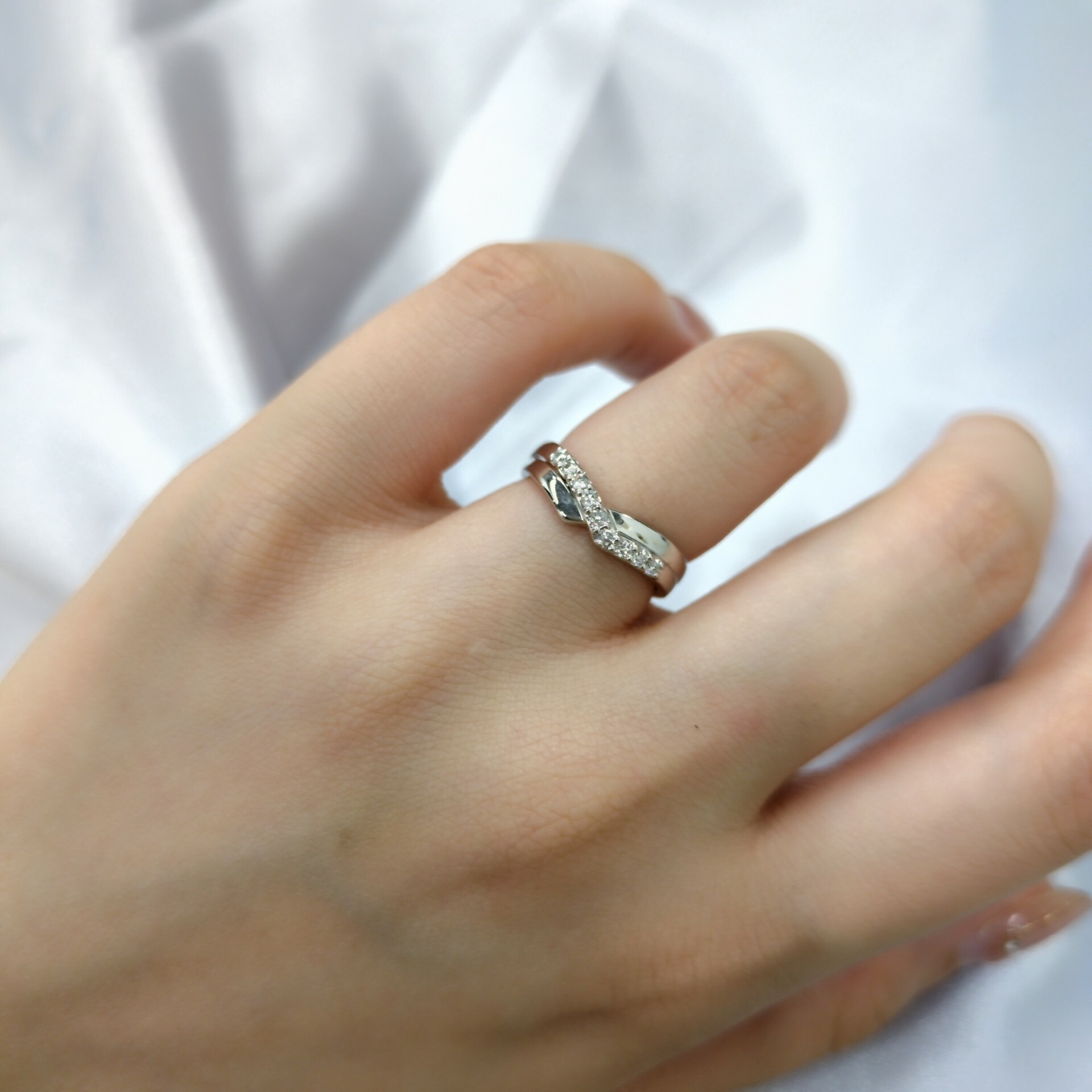 全新PT900鉑金10份鑽石戒指