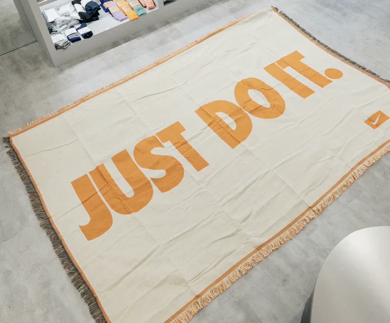 NIKE "JUST DO IT" 大絨布織 地毯 露營毯 野餐毯