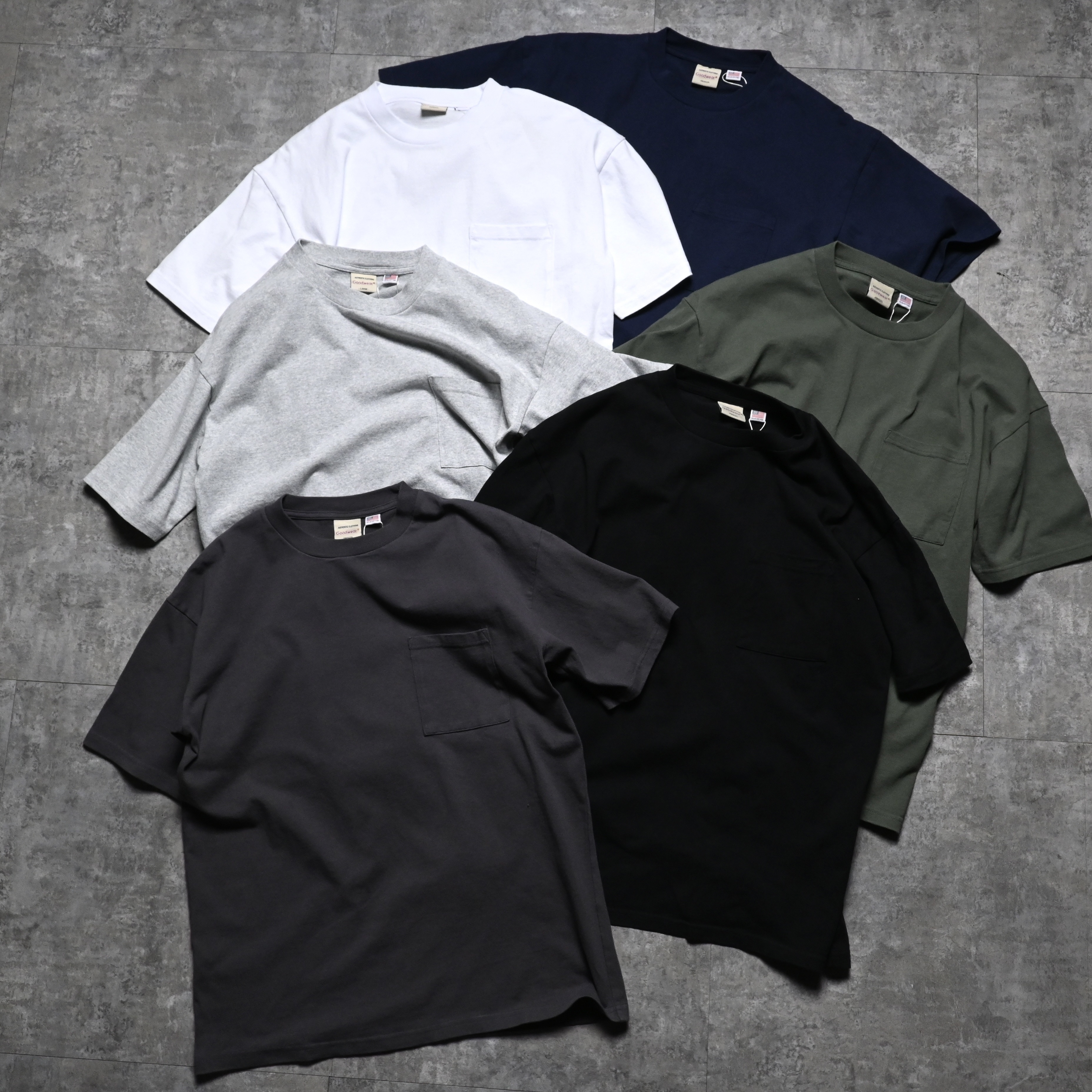 Goodwear Japan Heavyweight USA Cotton Pocket Big Tee
