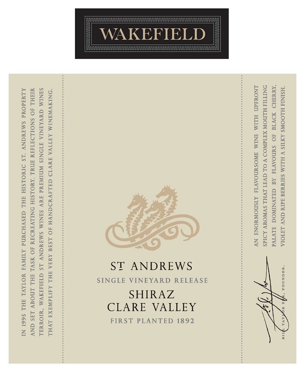 Wakefield St Andrews Shiraz 2019