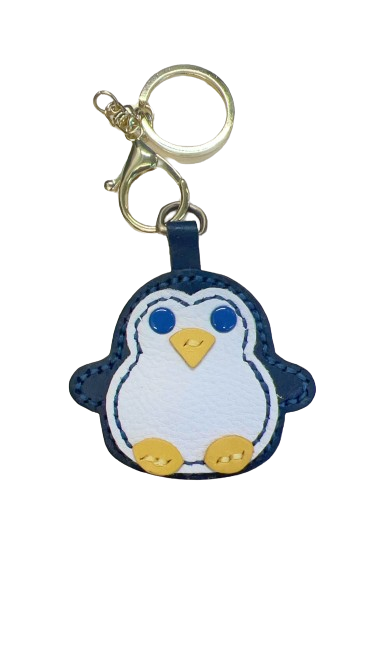手縫牛皮企鵝鎖匙扣