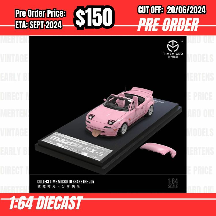 PO-$150 * Time Micro * 1:64 Eunos Roadster Pink [OD15/06]