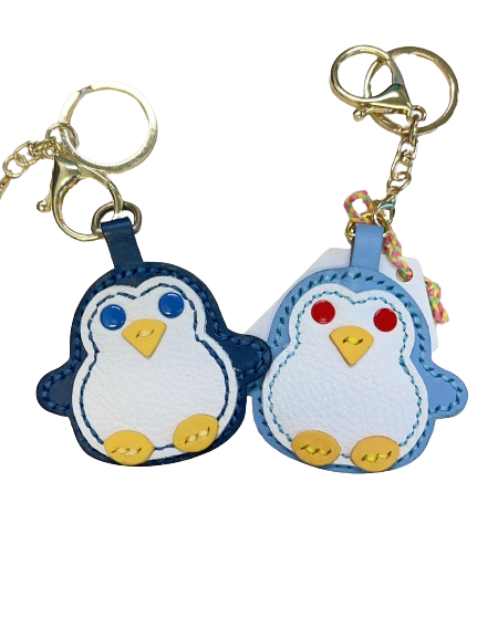手縫牛皮企鵝鎖匙扣