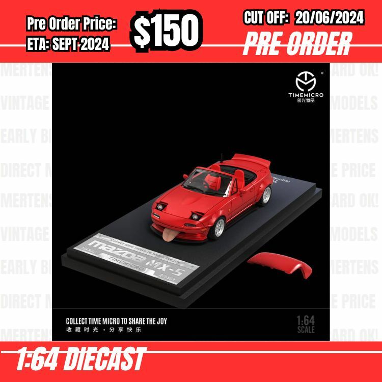 PO-$150 * Time Micro * 1:64 Eunos Roadster Metallic Red [OD15/06]