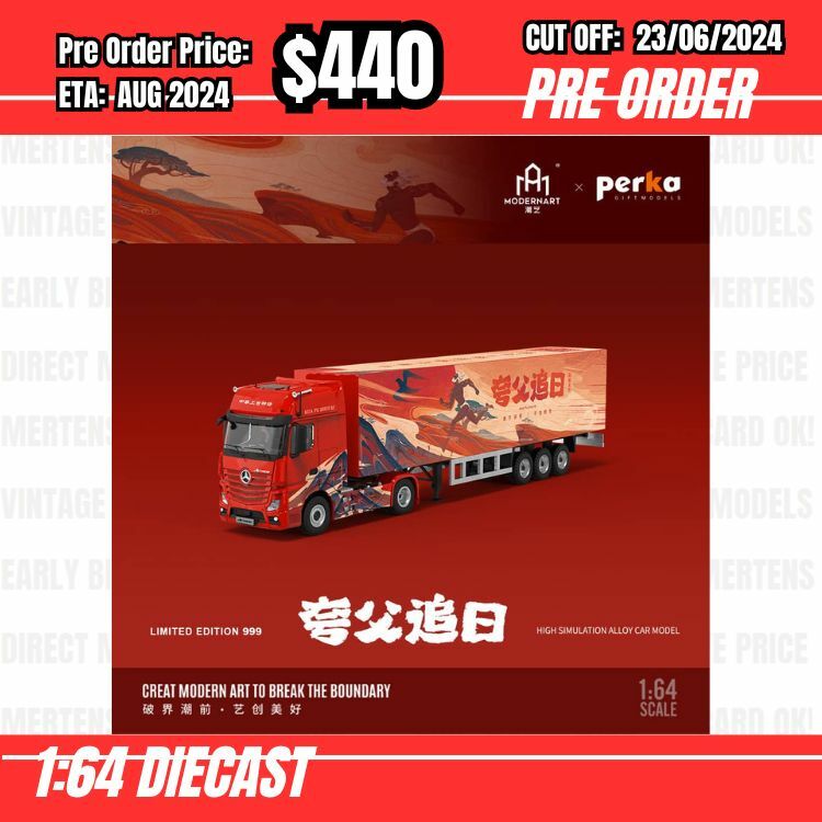 PO-$440 * Time Micro * 1:64 Mercedes Actros Heavy Duty Truck 夸父追日 [OD15/06]