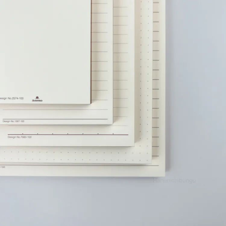 A5 奶油色橫線內頁7m 玫瑰金刷邊（100張入）｜ASHFORD 日本