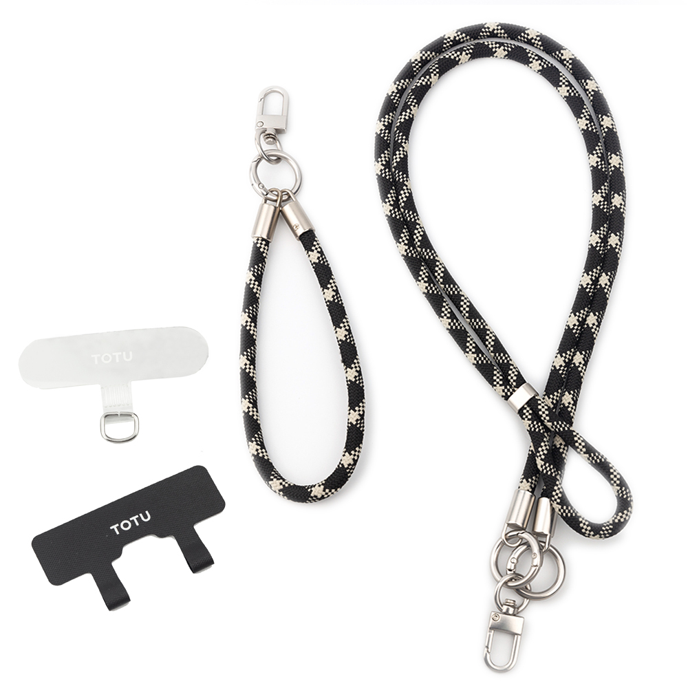 TOTU 拓途 長短手機掛繩x2+夾片組x2 背帶/頸掛/腕掛編織 iPhone/安卓適用 LS-2系列