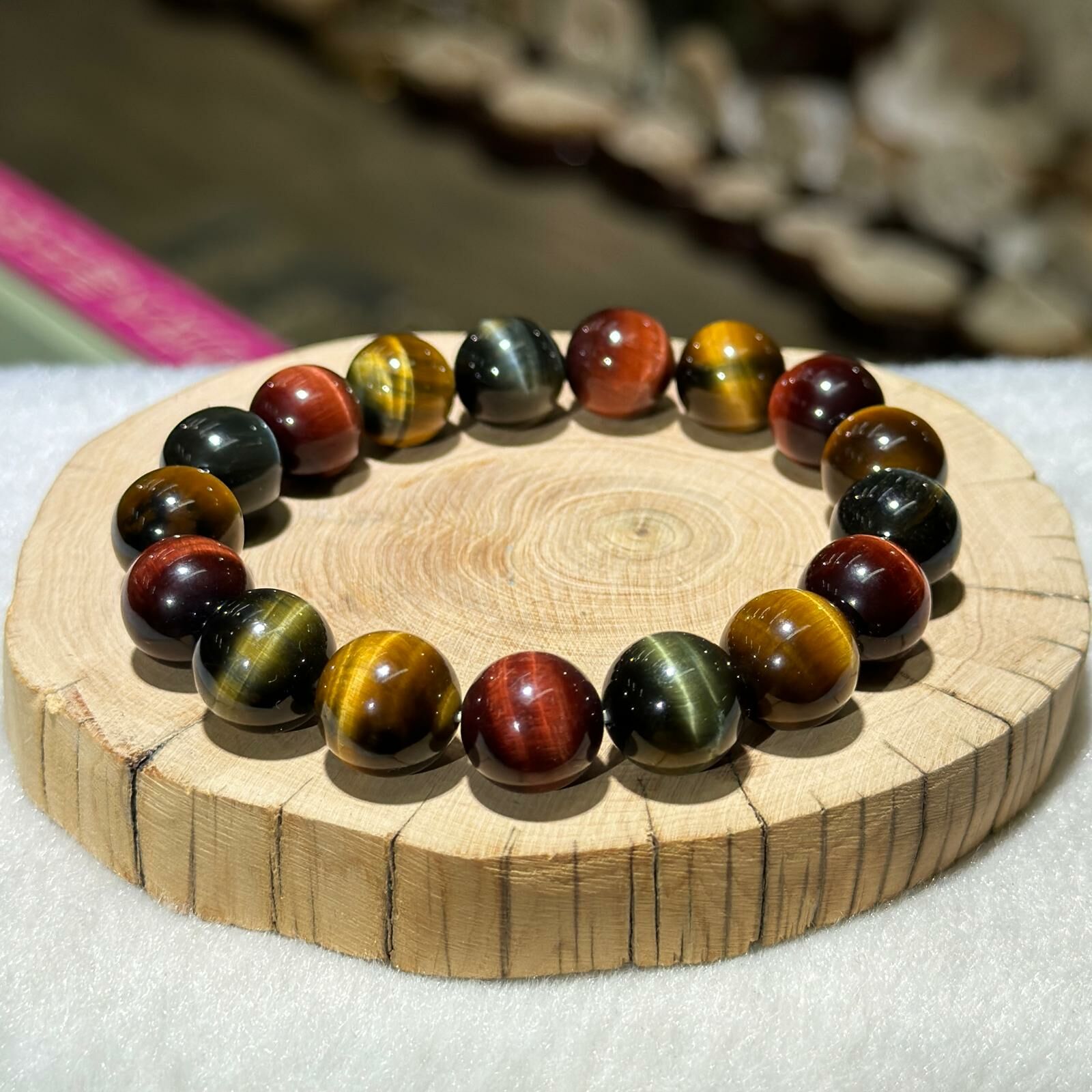 高品✨三色虎眼手串 12 mm +/-