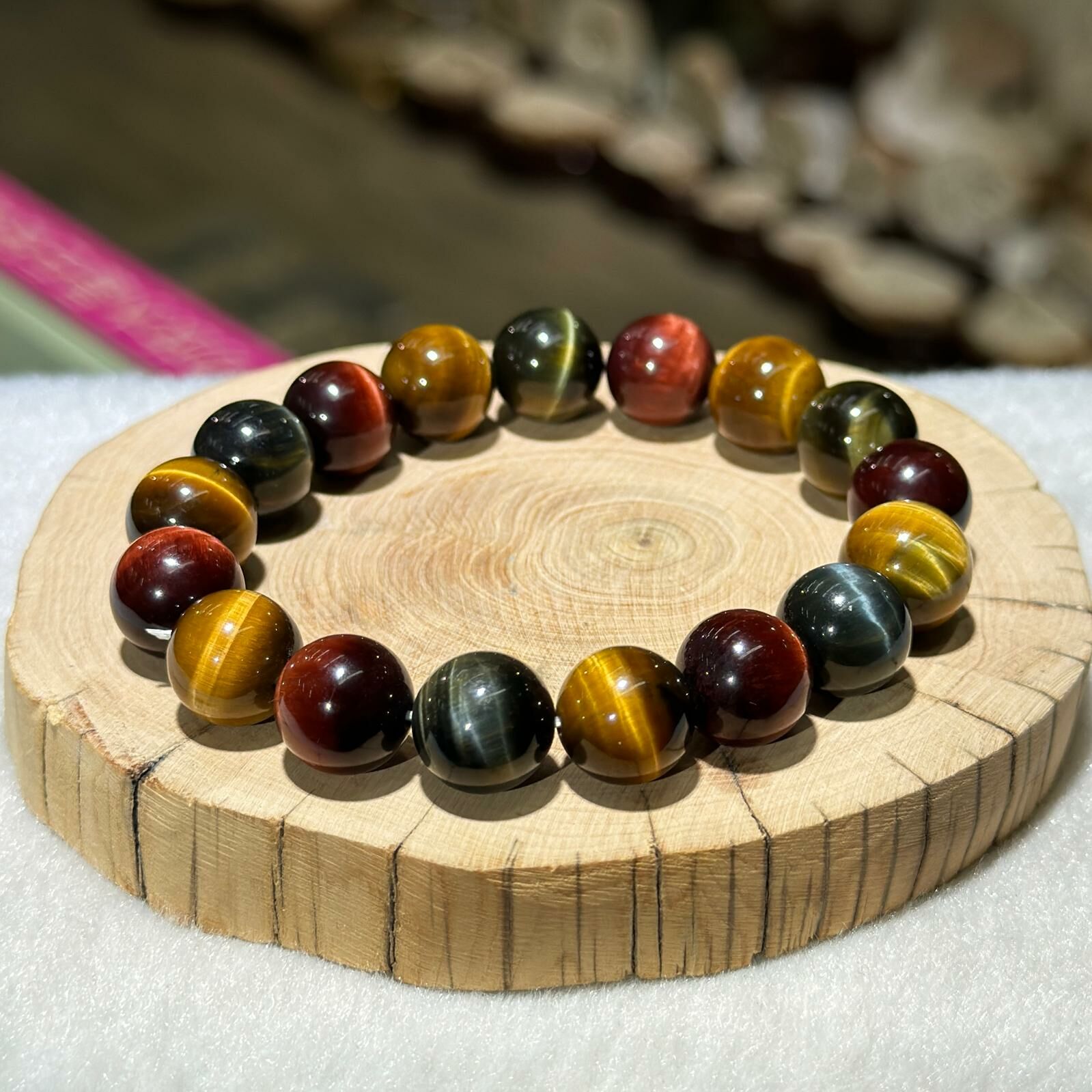 高品✨三色虎眼手串 12 mm +/-