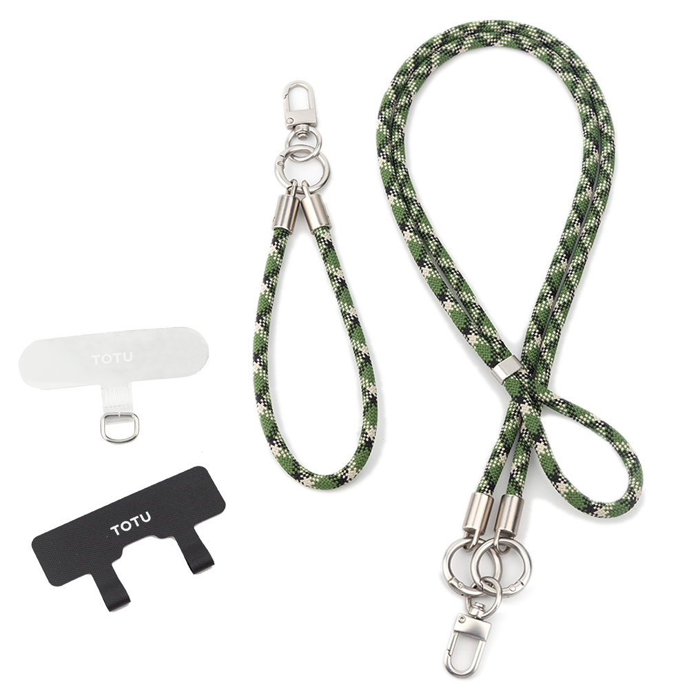 TOTU 拓途 長短手機掛繩x2+夾片組x2 背帶/頸掛/腕掛編織 iPhone/安卓適用 LS-2系列