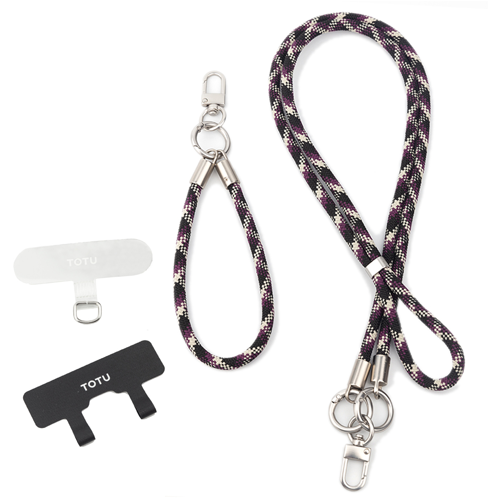 TOTU 拓途 長短手機掛繩x2+夾片組x2 背帶/頸掛/腕掛編織 iPhone/安卓適用 LS-2系列