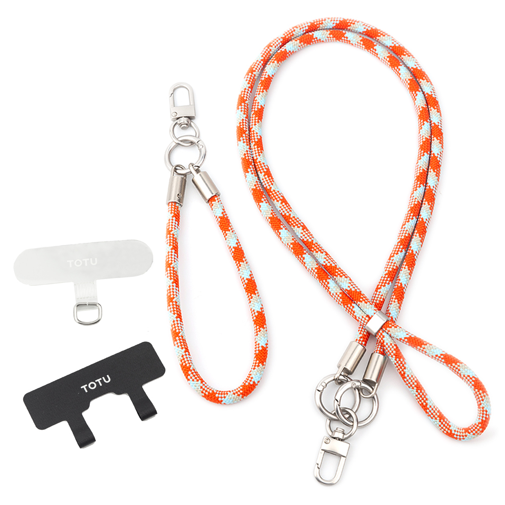 TOTU 拓途 長短手機掛繩x2+夾片組x2 背帶/頸掛/腕掛編織 iPhone/安卓適用 LS-2系列
