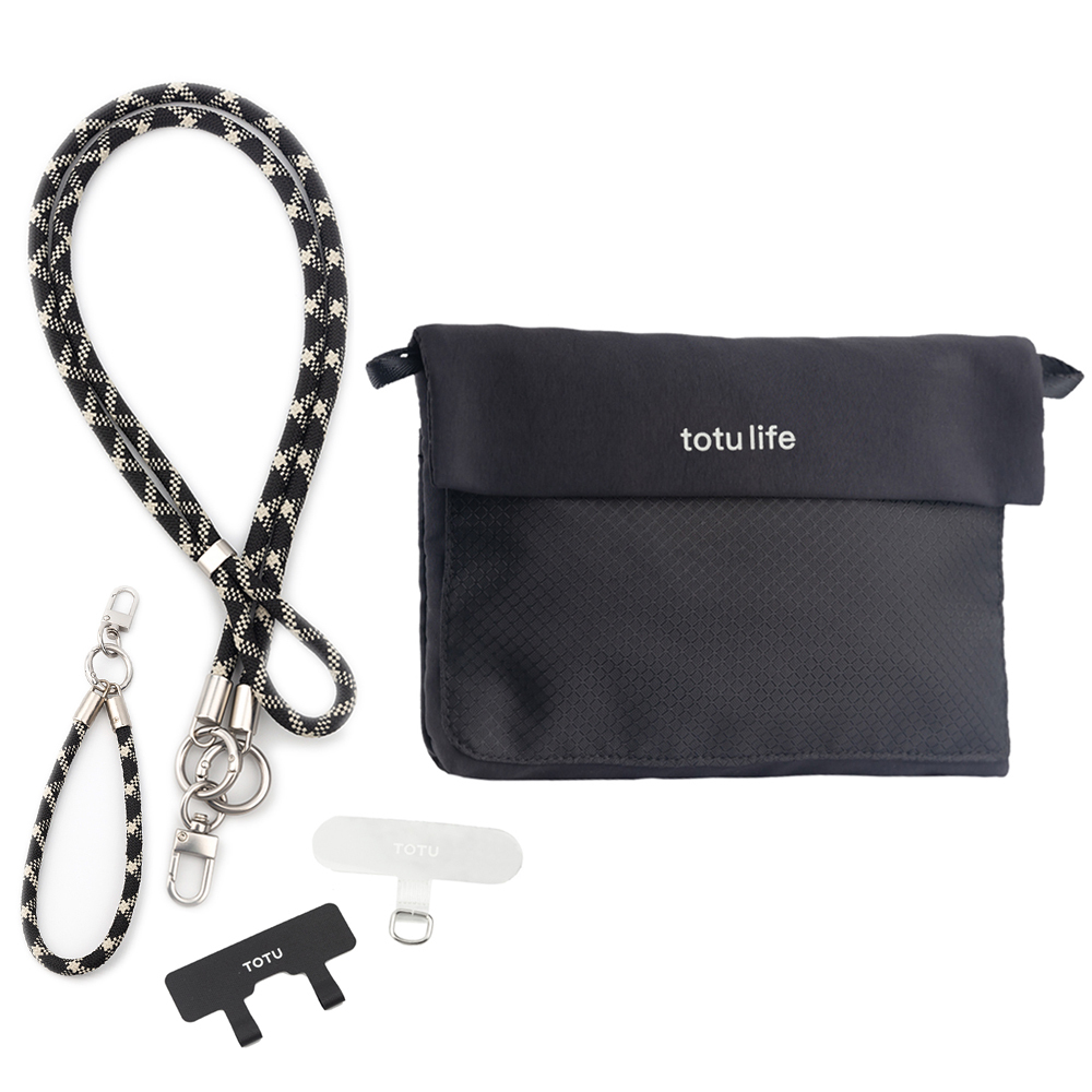 TOTU 拓途 多功能防潑水時尚運動掛繩收納包 肩背/斜背/腕掛 手機掛繩+夾片組 FB-1系列
