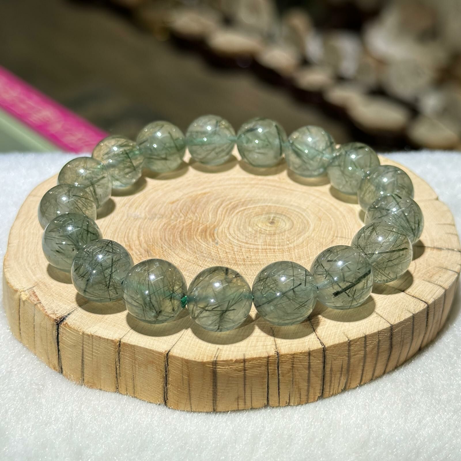 大m💫綠髮晶手串 13 mm +/-