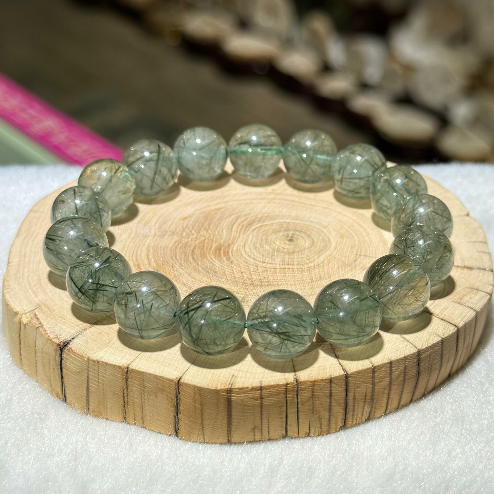 大m💫綠髮晶手串 13 mm +/-