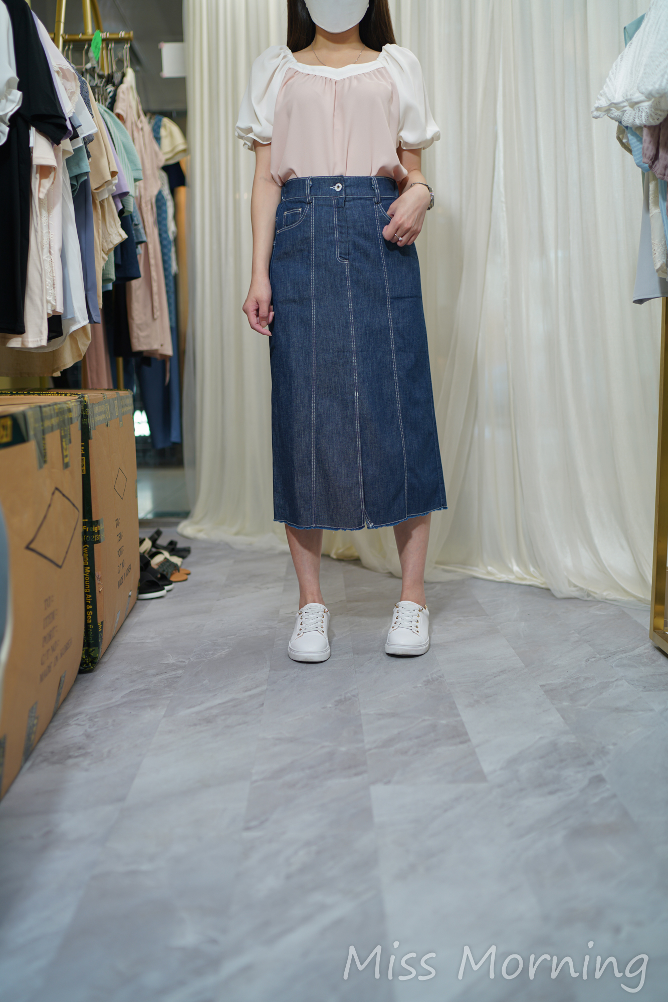 拼色雪紡上衣(13993)