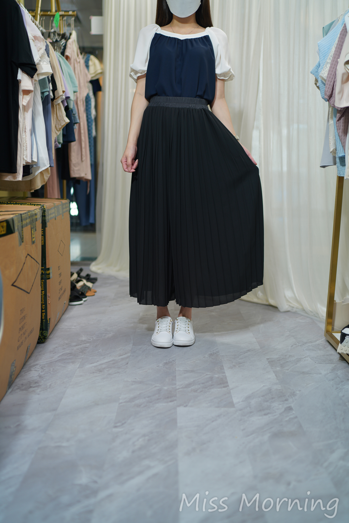 拼色雪紡上衣(13993)